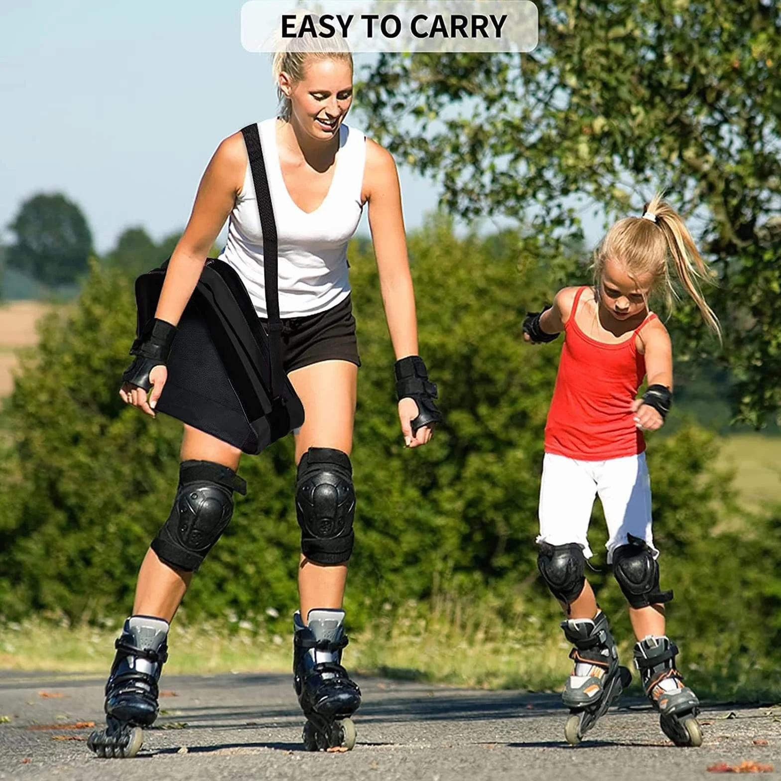 Bolsa para patines de esquí con correa ajustable unisex
