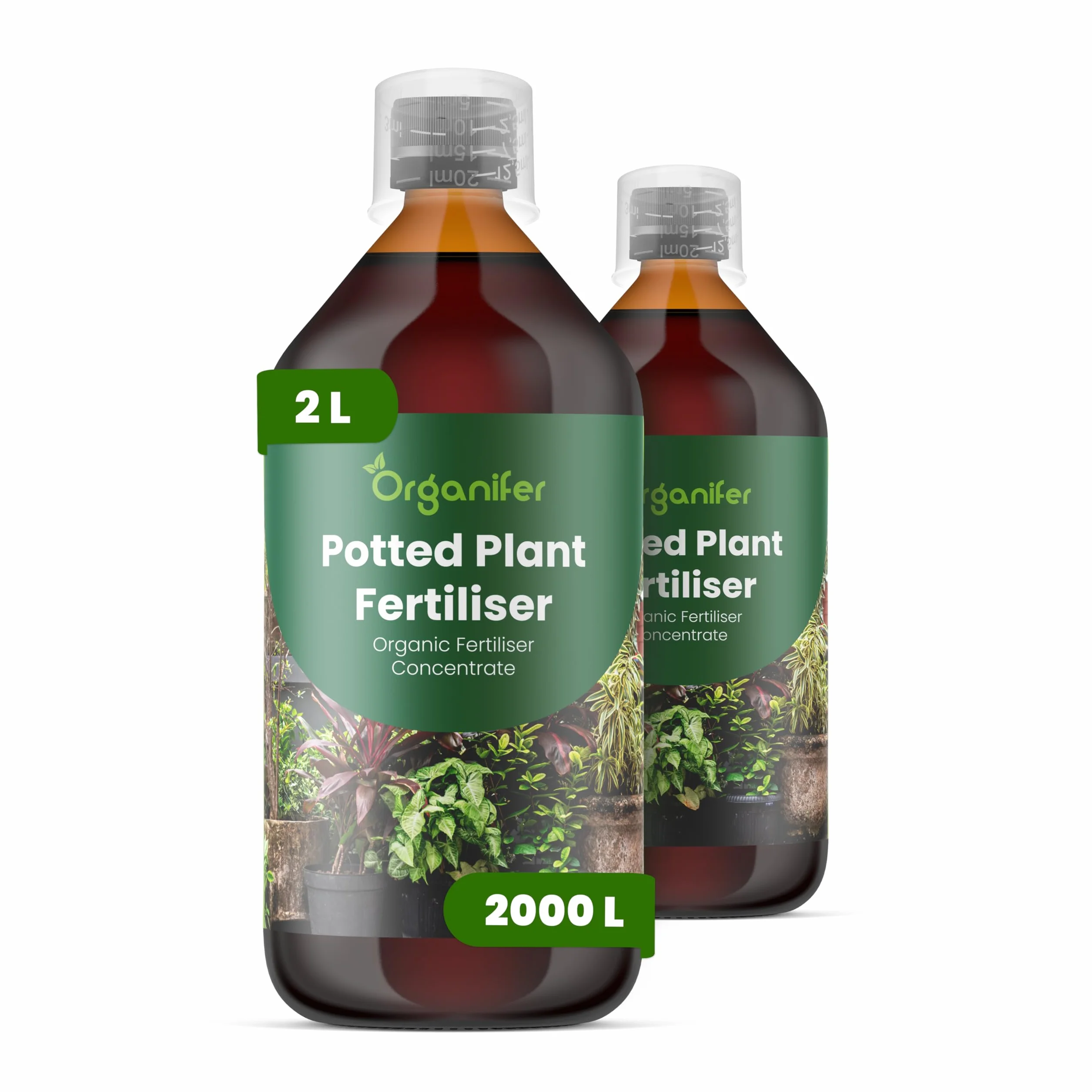 Fertilizante Líquido Para Planta En Maceta - 2x1L - NPK 3-4-3 | Abono Para Hojas Saludables Y Crecimiento Fuerte - Refuerza Raíces Y Vitalidad - Organifer