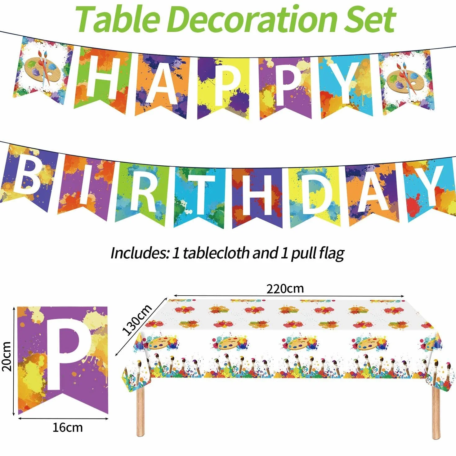 Mantel Con Temática De Graffiti Y Bandera De Cumpleaños, Plástico, Decoración De Fiesta