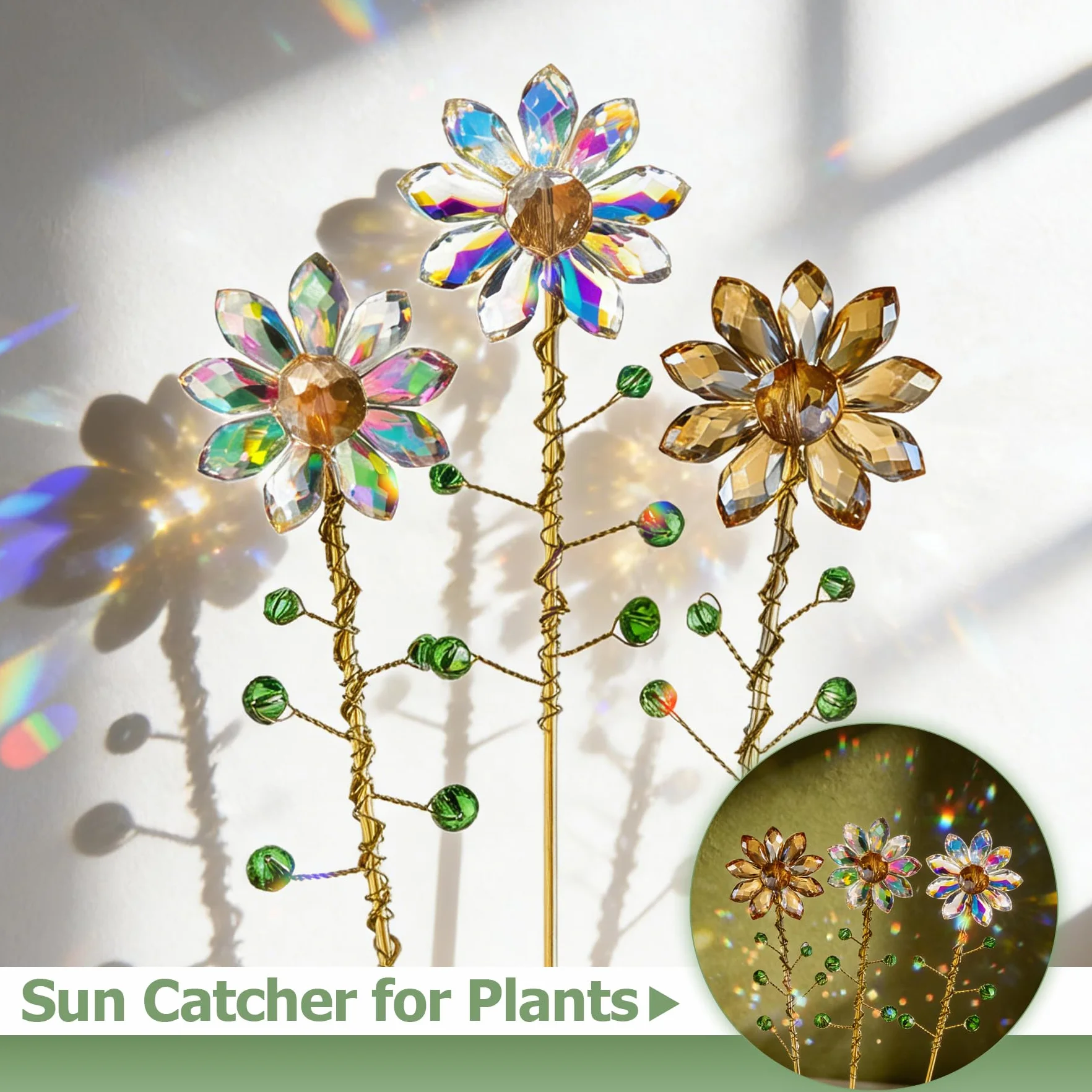 VEEKAY Atrapasoles de Cristal Colgante Suncatcher para Ventanas y Jardines