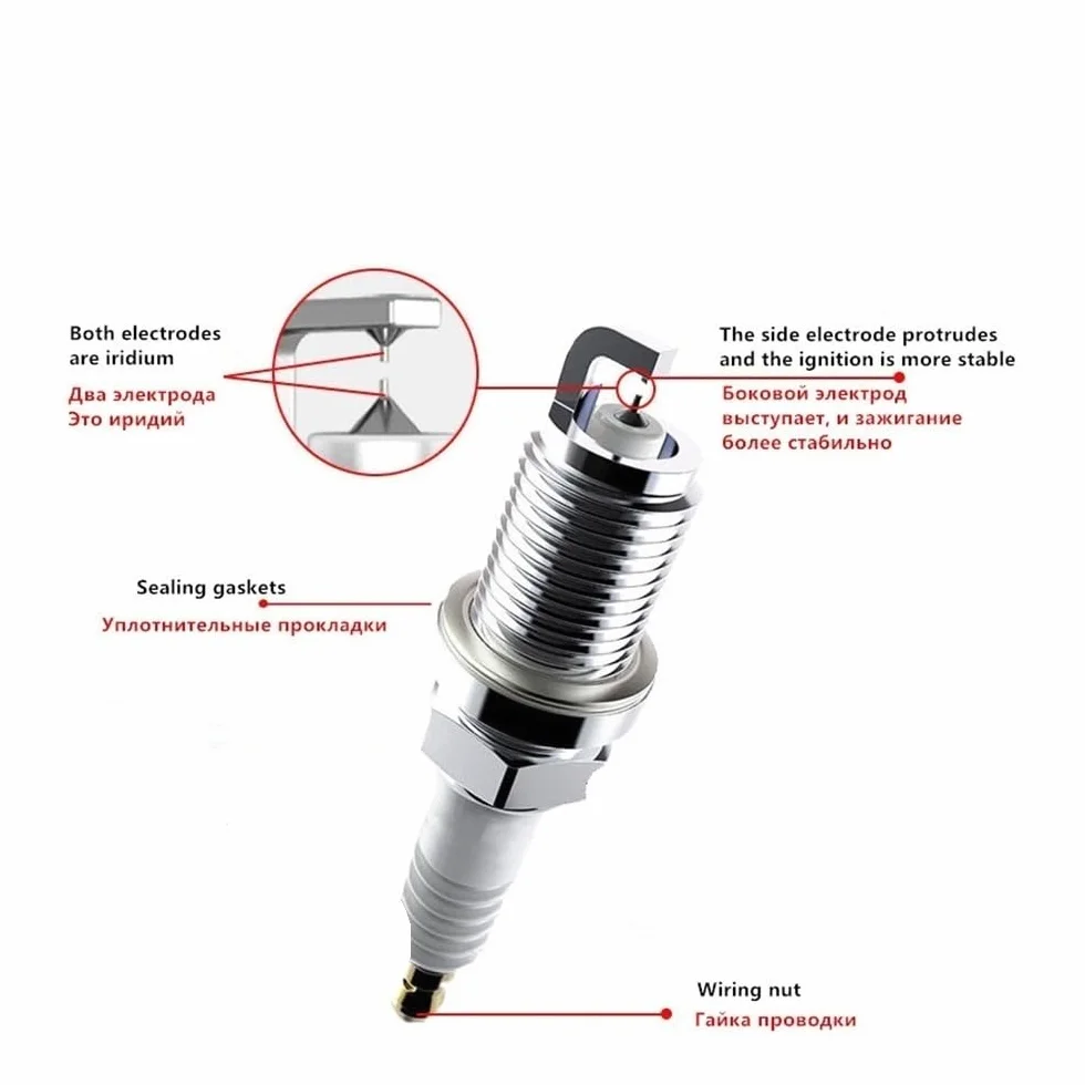 Bujías (4 Unidades) / Aptas para Great Wall y Haval F7 F7x 2 0T GW4C20, bujías de Doble iridio, repuestos para automóviles.