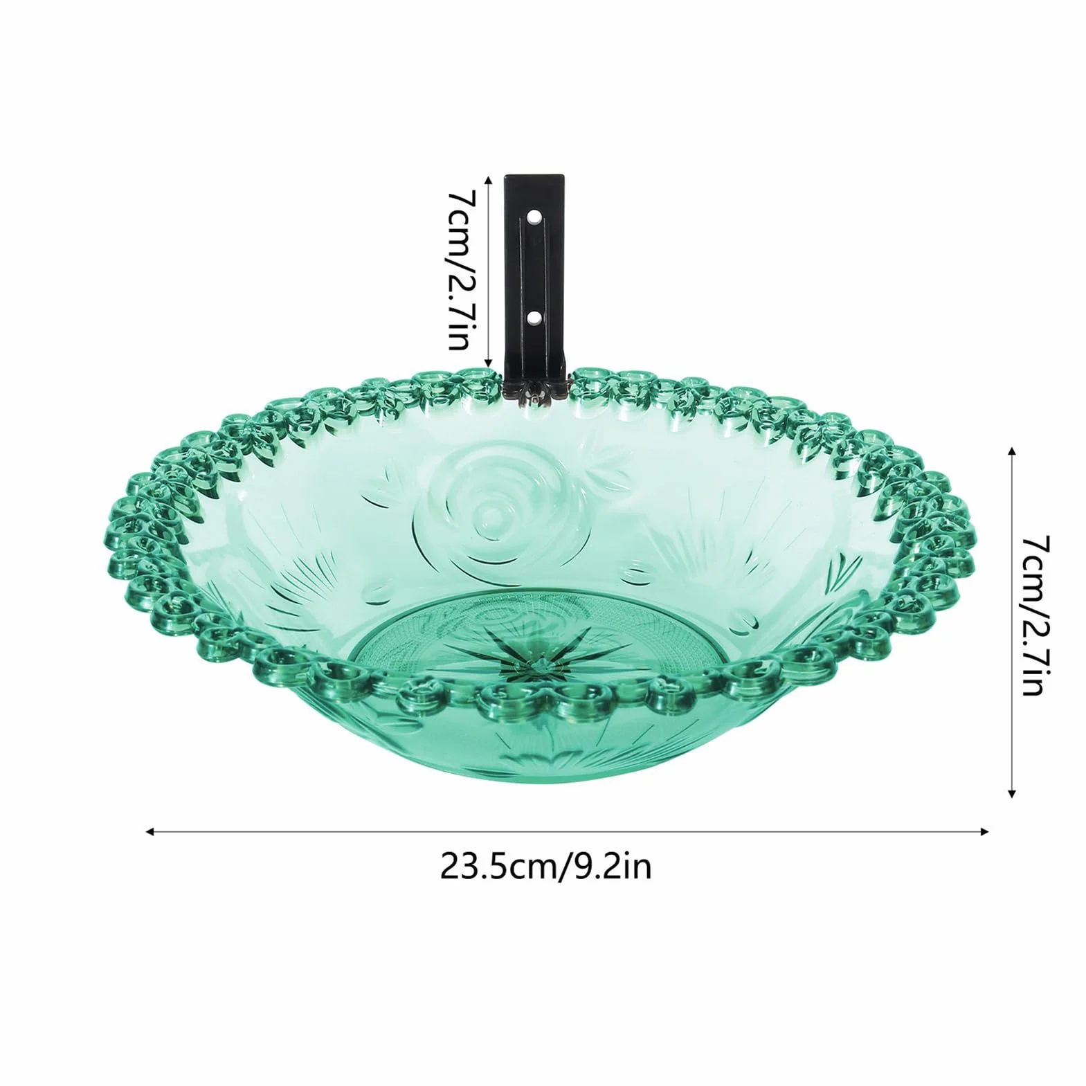 Baño de pájaros montado en árbol de 9 Pulgadas para Exteriores, Colgante Transparente