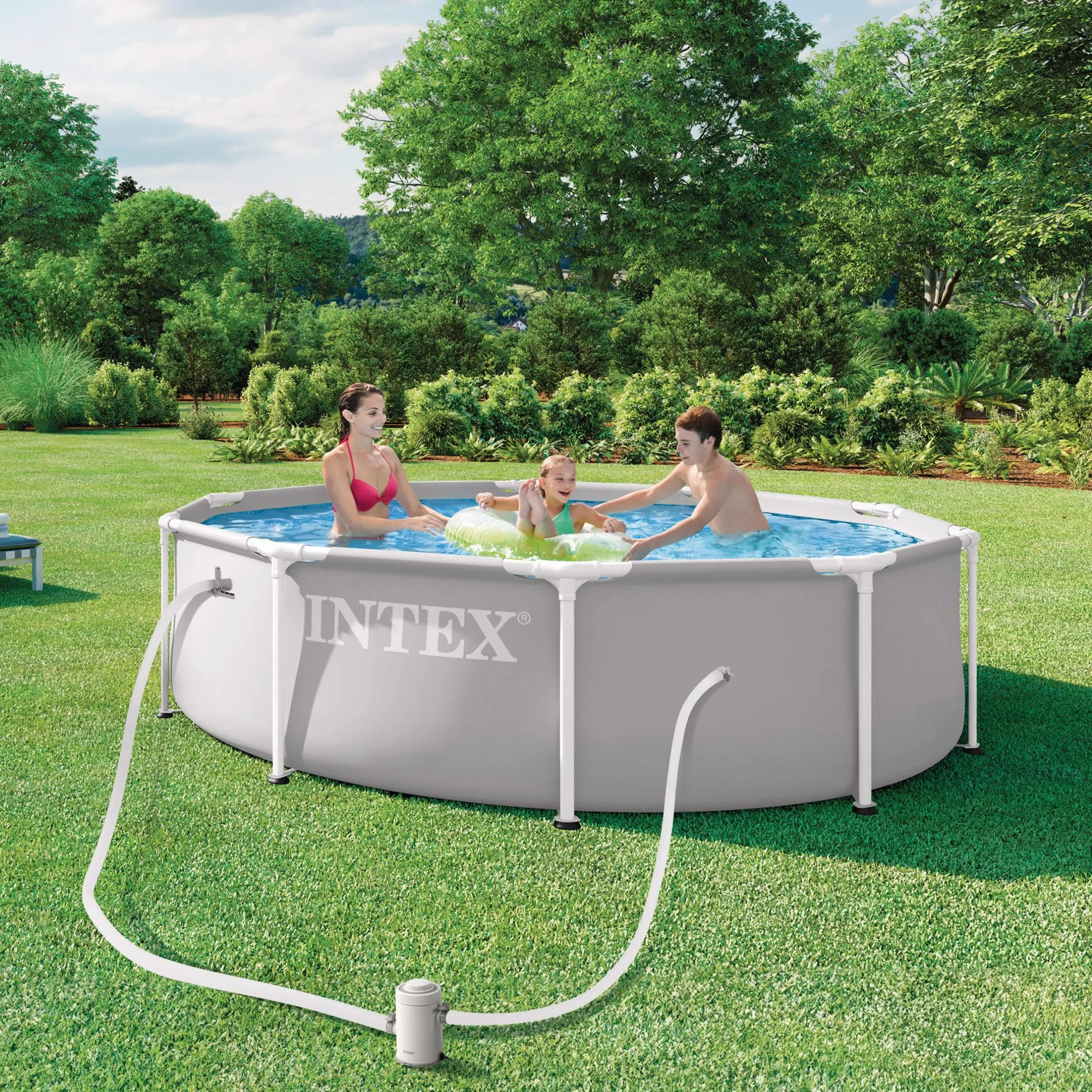 Intex Piscina Desmontable 305x75 cm 4485 litros Estructura metálica 4 Personas Incluye Depuradora Conexiones 32 mm