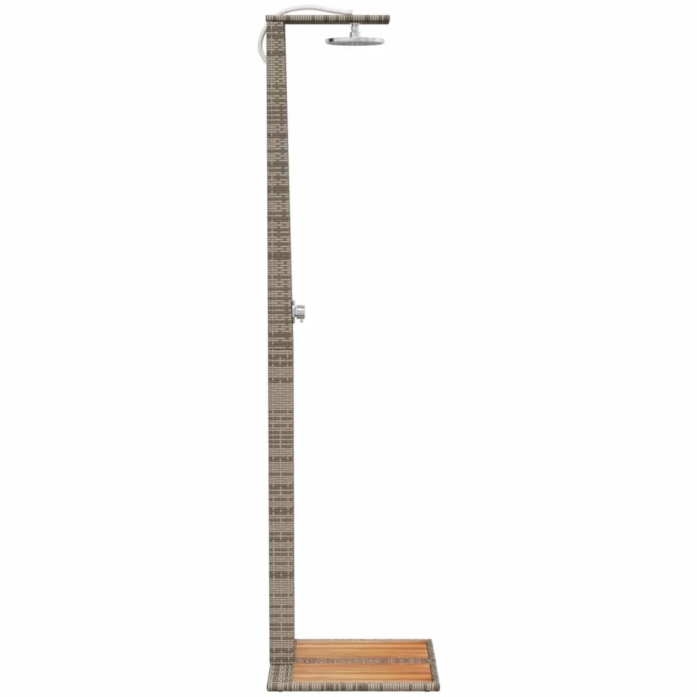 Ducha de Exterior ratán PE Madera Acacia Gris 50x55x224 cm