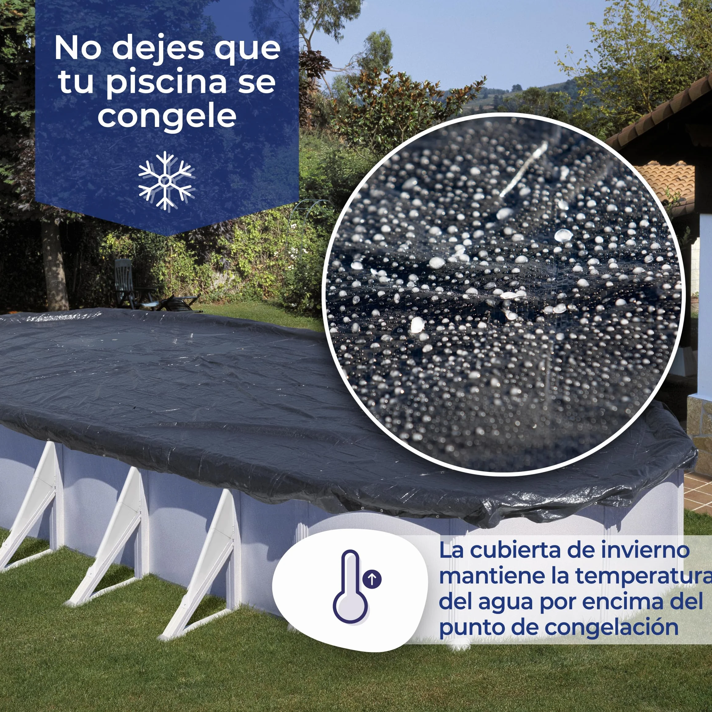 Cubierta de Invierno para Piscinas Ovaladas 610x375 cm 120 g/m2 CIPROV611