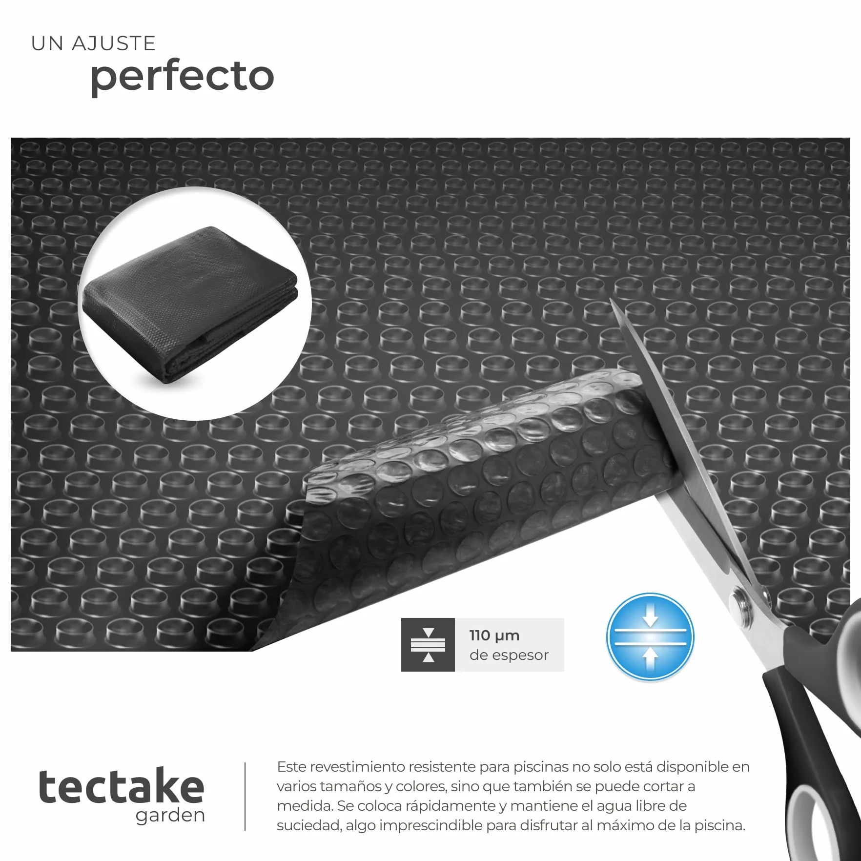 Cobertor Solar para Piscina Desmontable 160 x 260 cm Negro