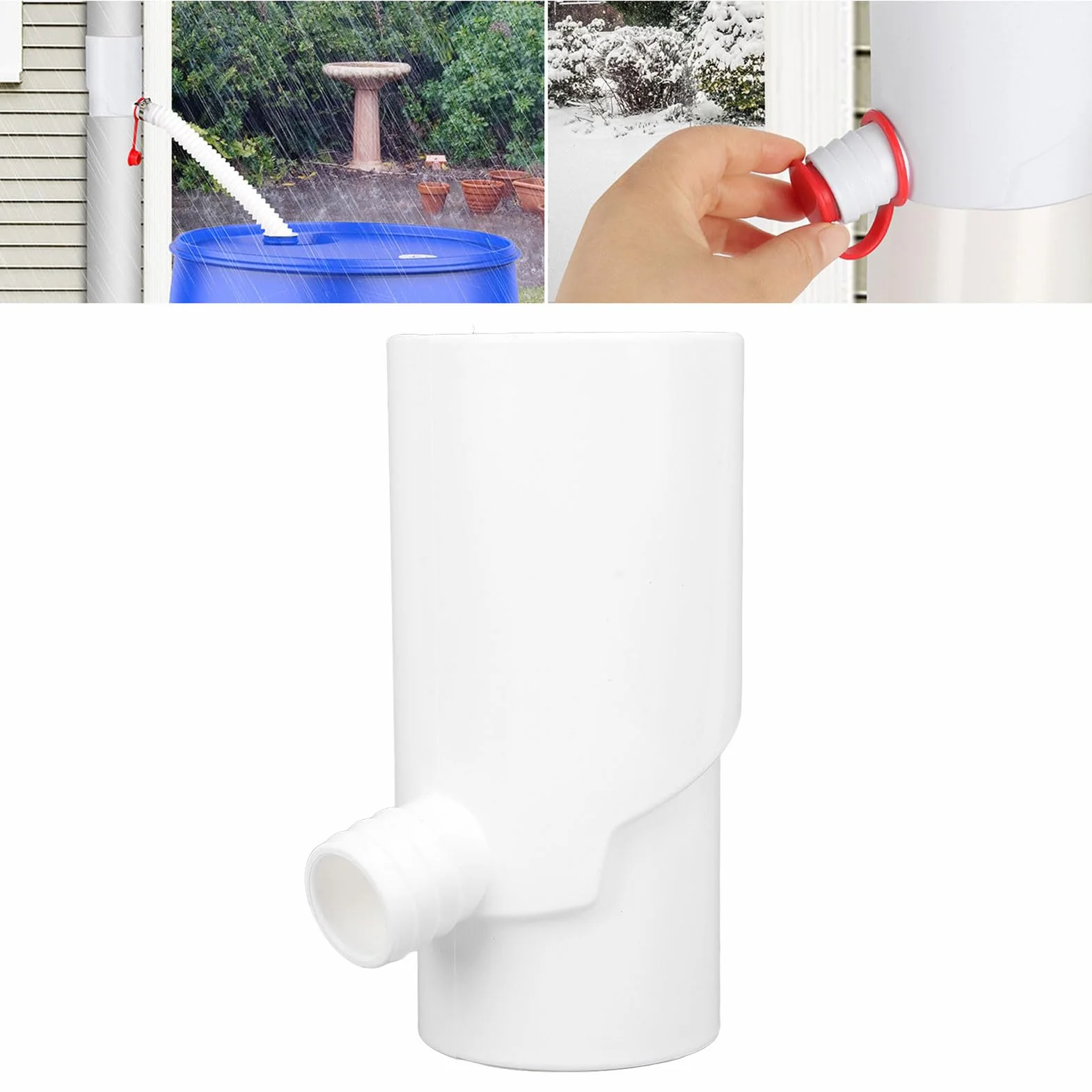 Sistema de recolección de agua de lluvia, desviador redondo de 8 cm, kit de plástico