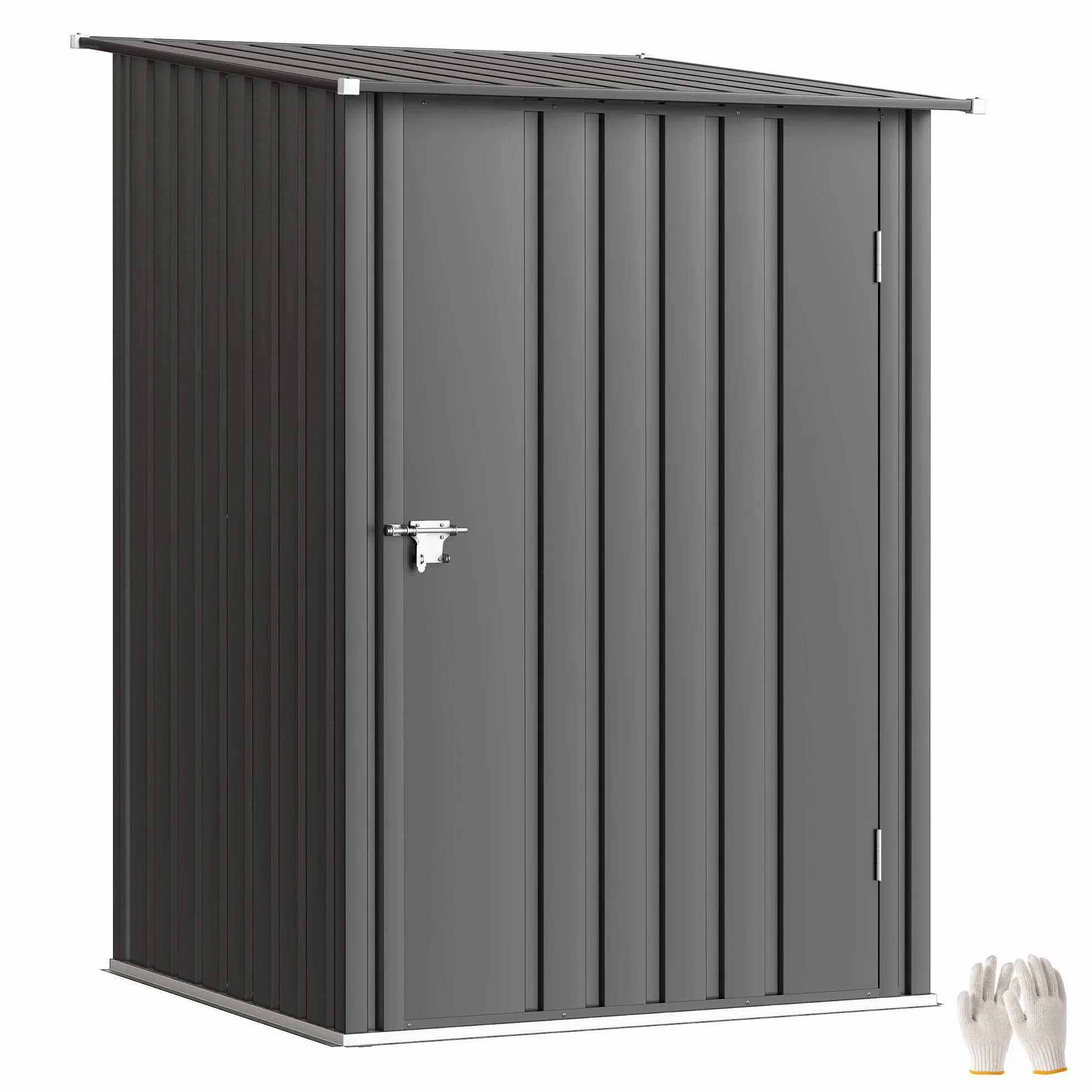 Outsunny Cobertizo de Jardín Exterior Metálica 0,92 m² 100x103x160 cm Gris Oscuro