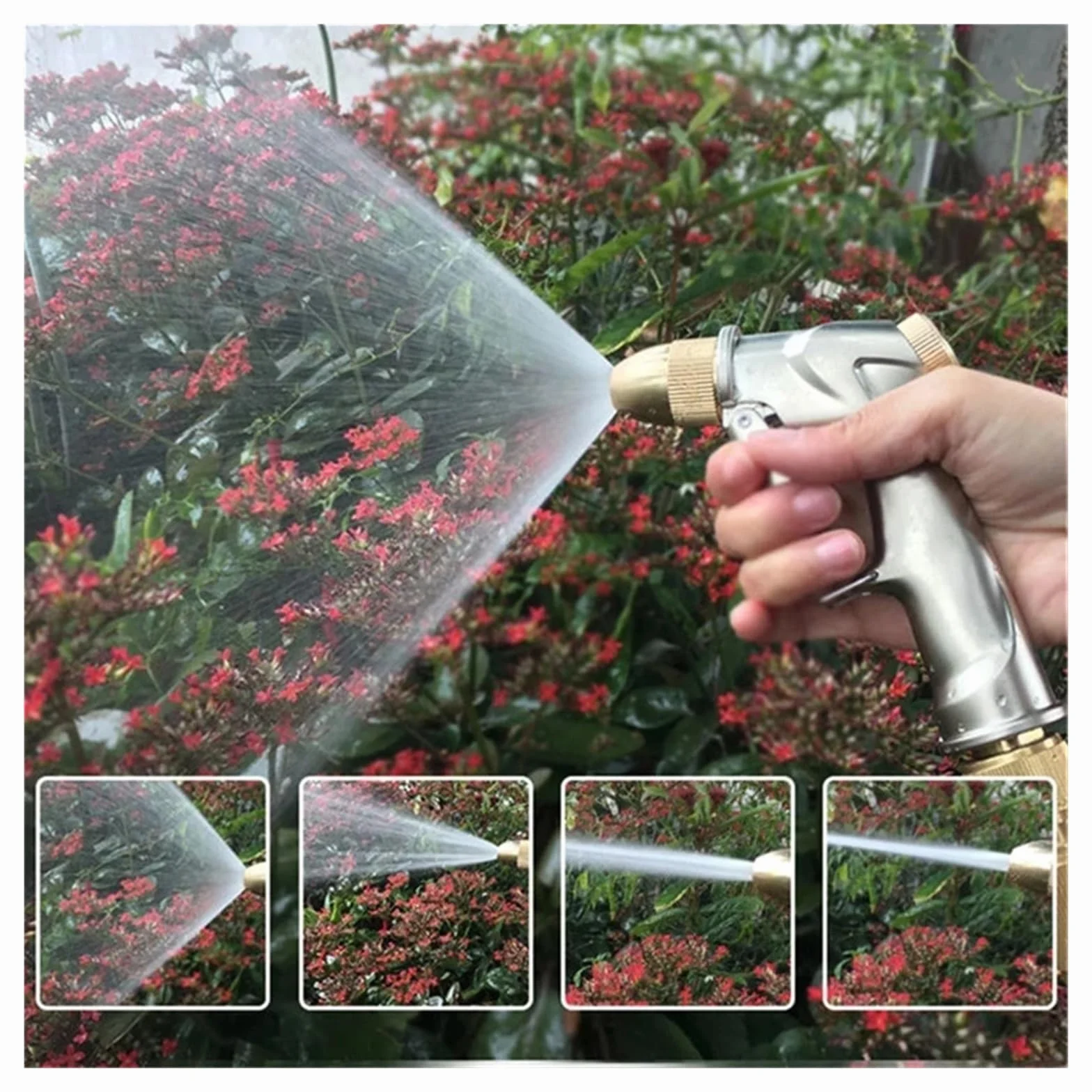 SBTRKT Manguera for Agua de jardín, Conector de Metal Doble expandible, Carrete de PVC de Alta presión, tuberías de Agua mágicas for riego de Granja y jardín(Red,17FT-5M)