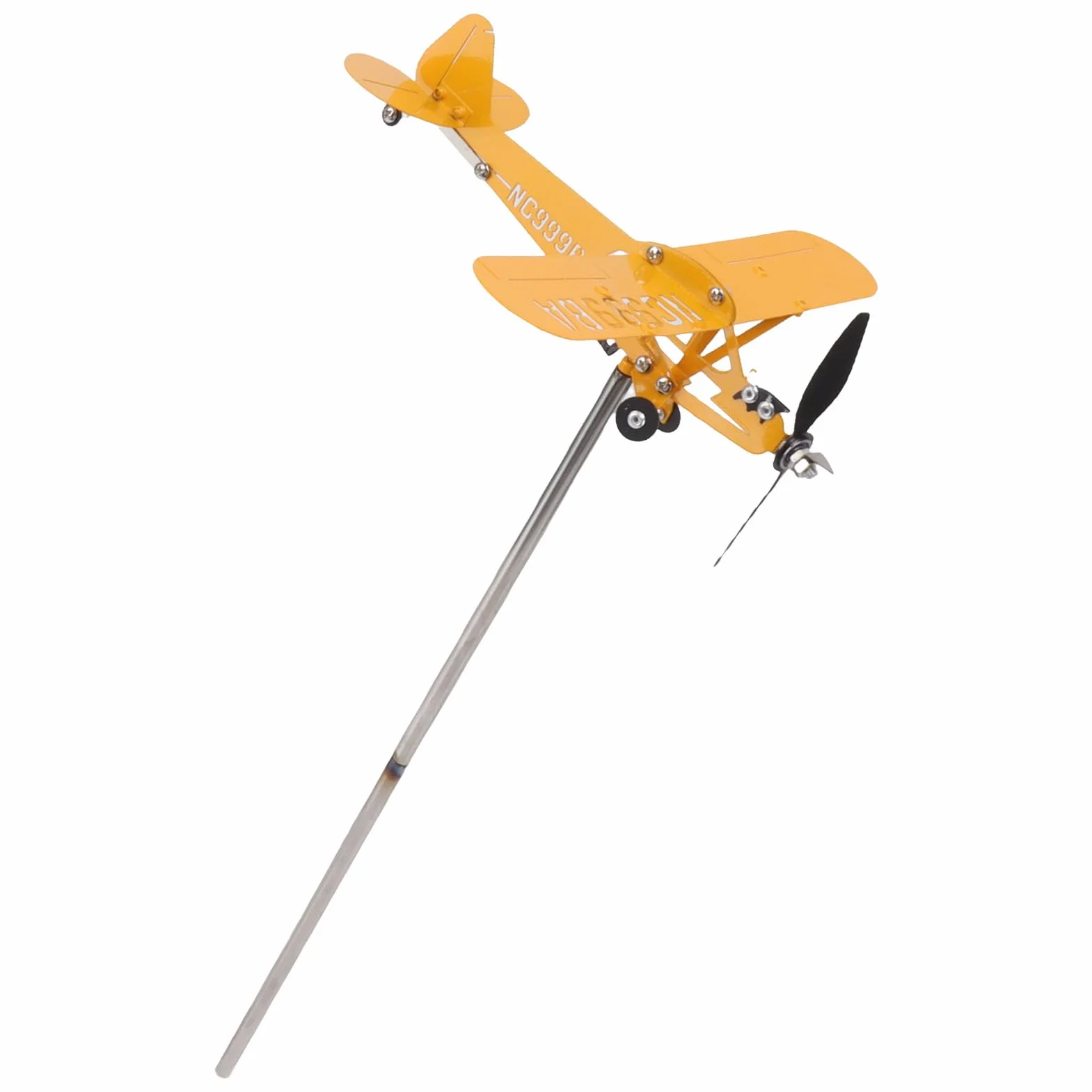 Veleta de Avión Piper J3 Cub 3D Metal Indicador Dirección Viento Exterior Decoración Jardín Patio