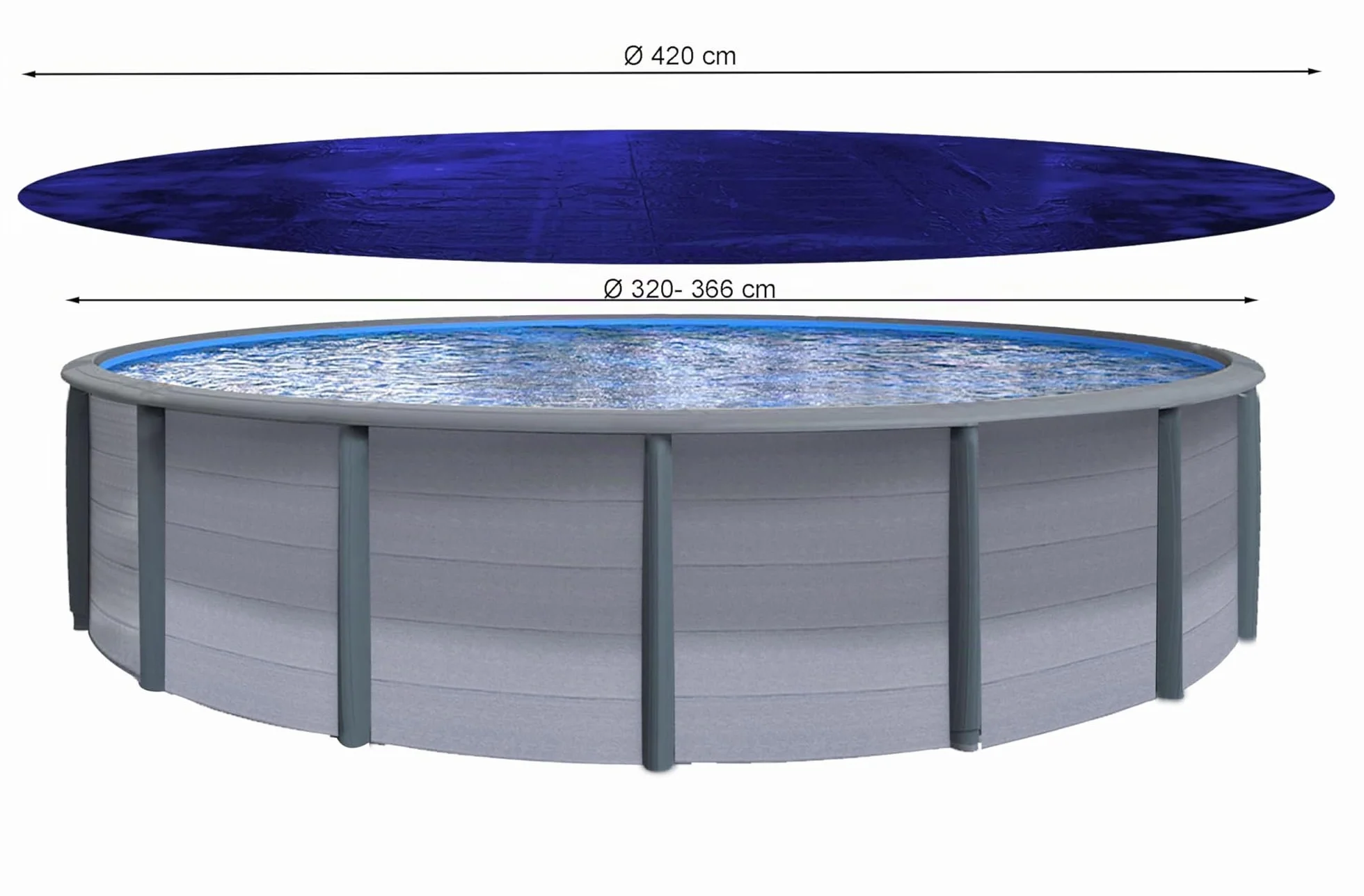 Cubierta de Piscina de Invierno Redonda 200g/m² 420 cm Azul