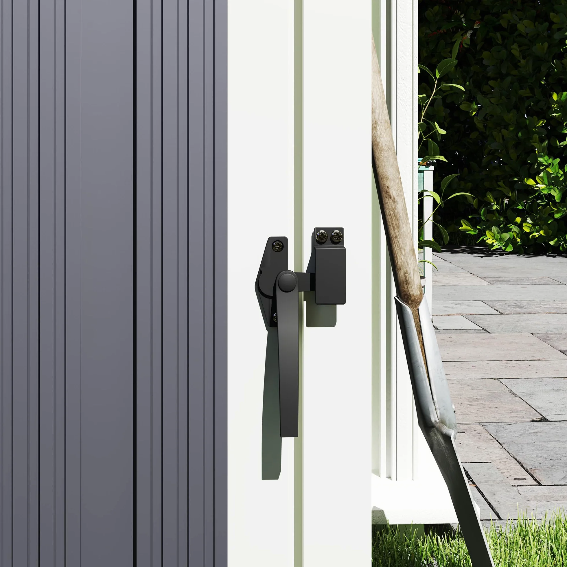 Outsunny Cobertizo para 2 Cubos de Basura 240L, Acero Galvanizado, 73x81x122 cm, Gris Oscuro