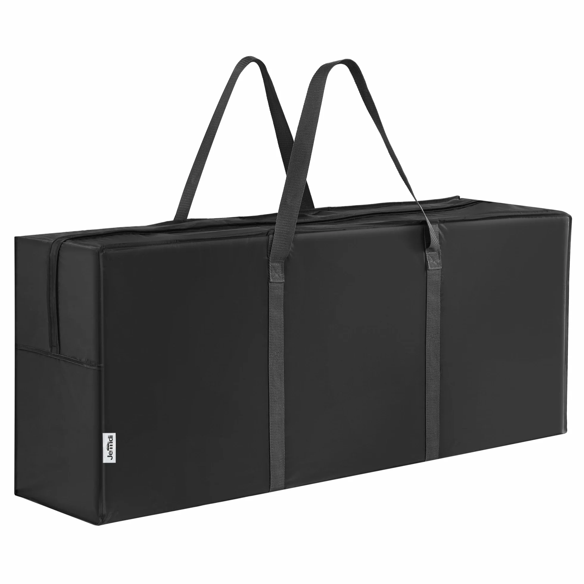 Bolsas para Cojines de Exteriores 125 x 30 x 50 cm Almacenamiento Cremallera Asas Polietileno Negra