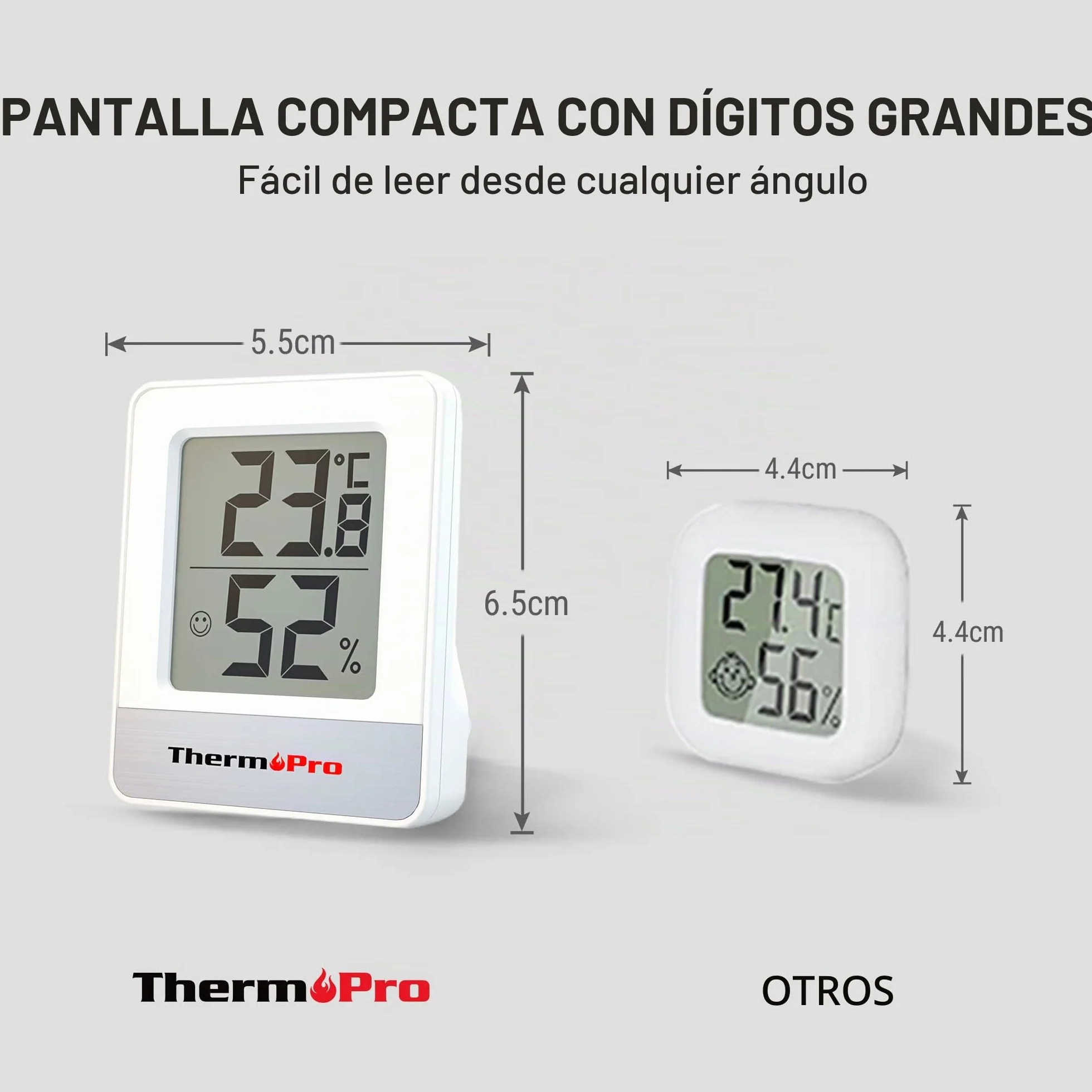 ThermoPro TP49 3 Piezas Termómetro Higrómetro Digital Interior Medidor Temperatura Humedad