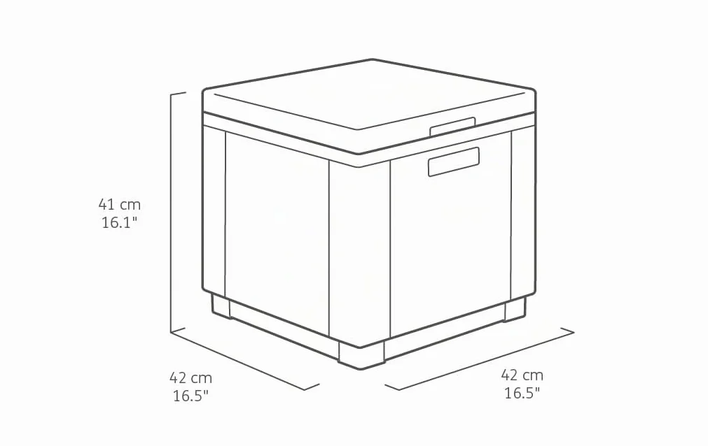 Keter Ice Cube Mesa Nevera Exterior Resina Ratán 42x42x41 cm Grafito