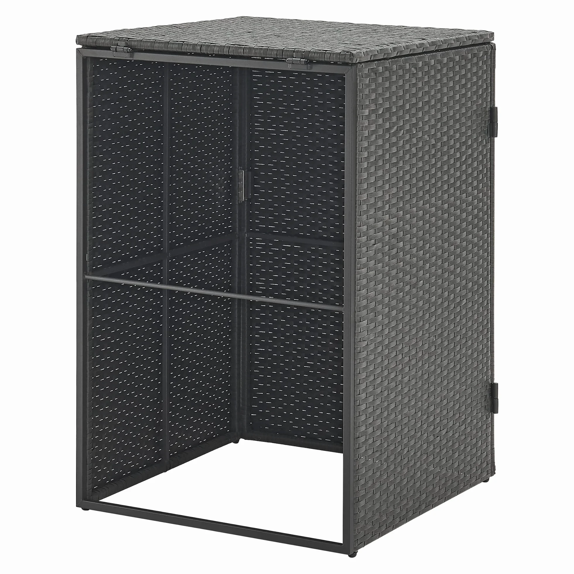 Cobertizo para Contenedor de Basura 240 L Caseta con Cierre Magnético Resistente a la Intemperie Acero Polyrattan Gris