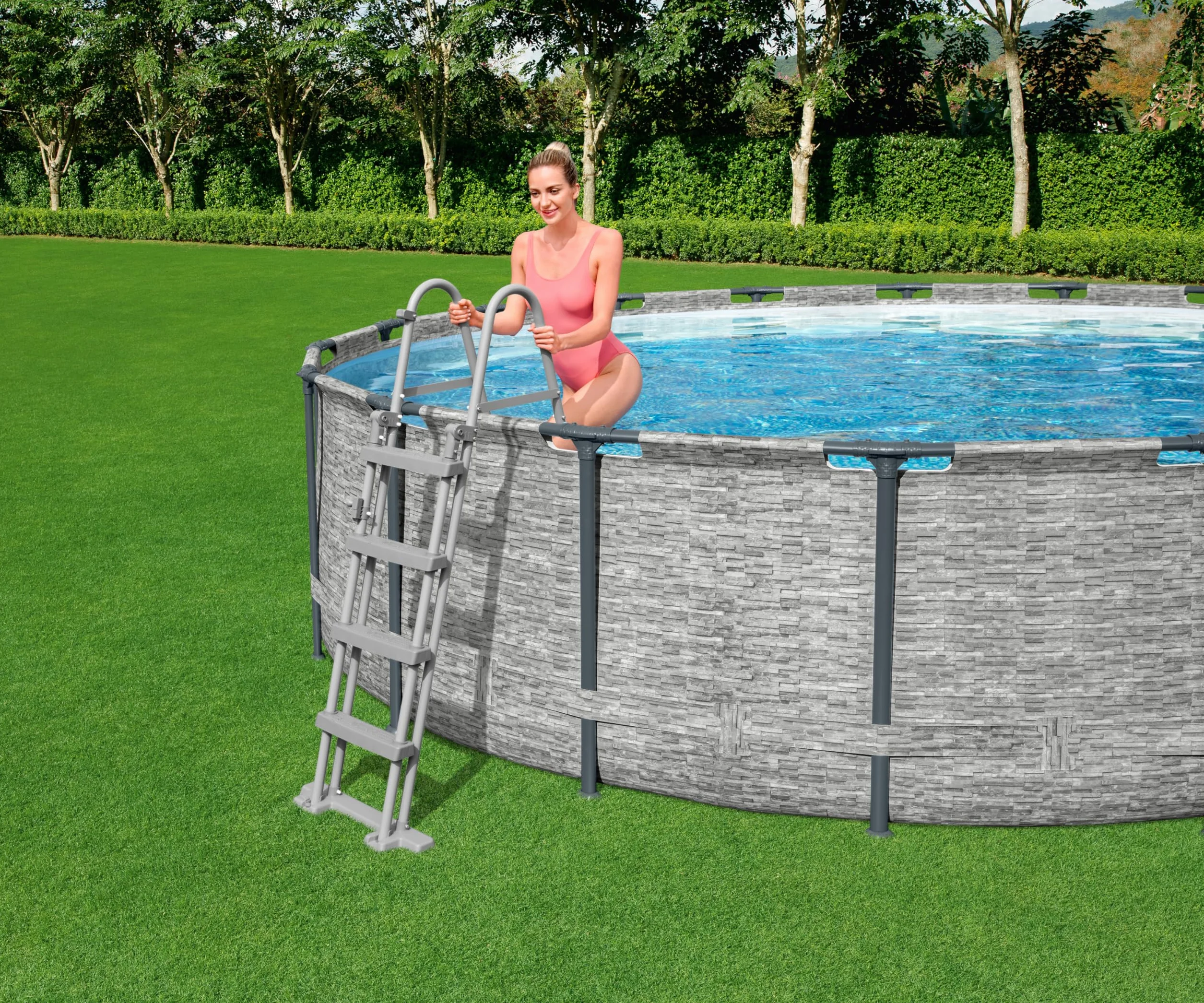 Bestway Escalera Piscina Abatible 1,22 m con Seguro