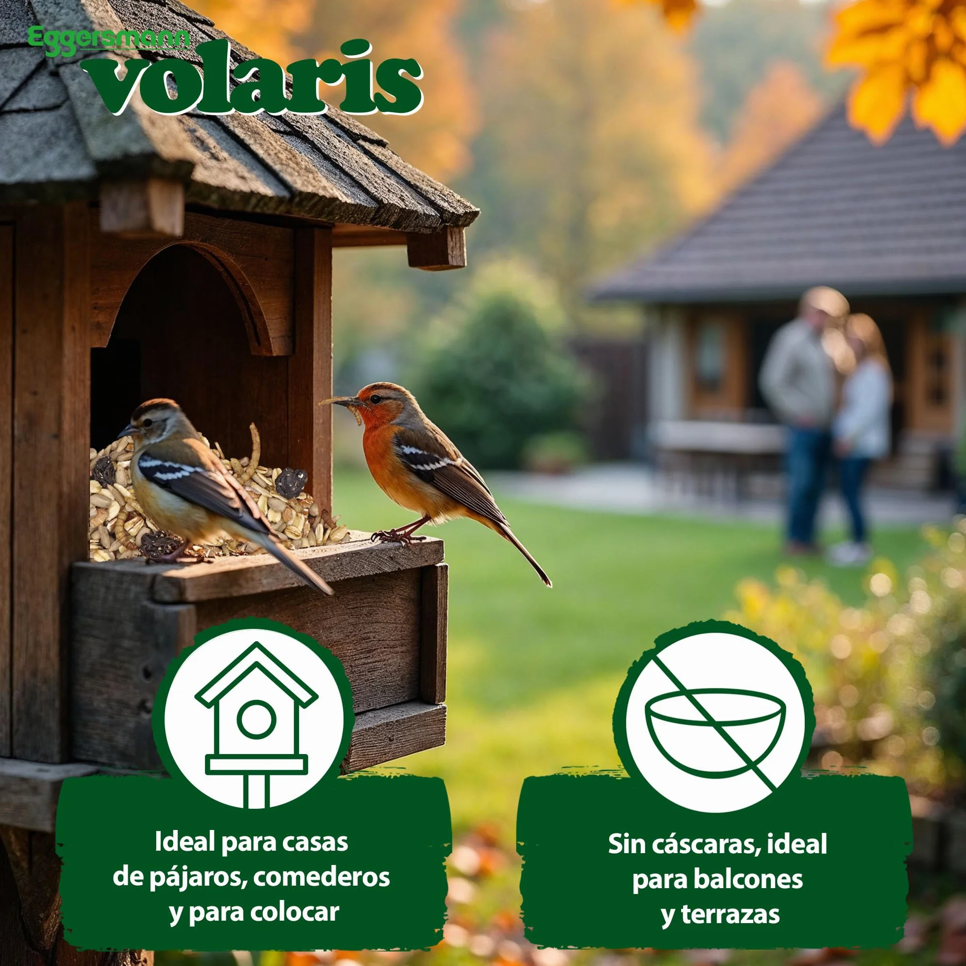 Eggersmann Volaris Alimento para aves silvestres 2,5 kg sin cáscara con gusanos de la harina y semillas de girasol