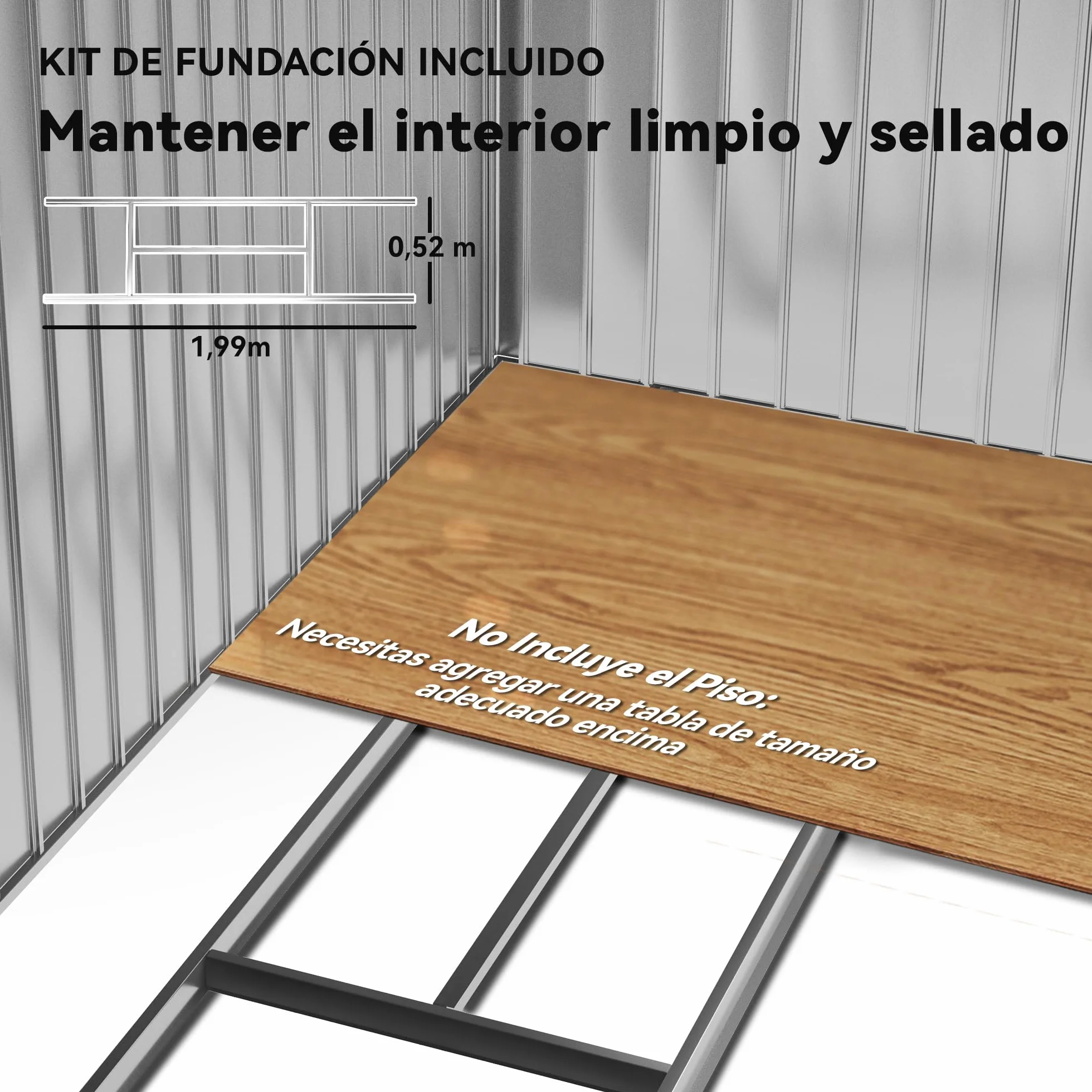 Outsunny Cobertizo de Jardín 2,42m² 213x130x185 cm Caseta Exterior 2 Puertas Correderas 4 Ventanas Almacenamiento Herramientas Gris Oscuro