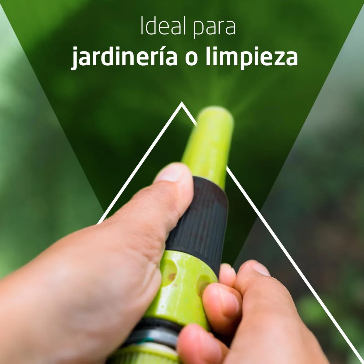 Manguera en Espiral 7,5 m Polipropileno Verde Pistacho con Lanza de Riego