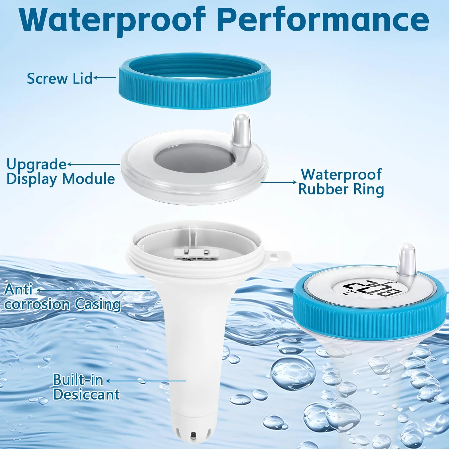 Termómetro Piscina Flotante Inalámbrico IP67