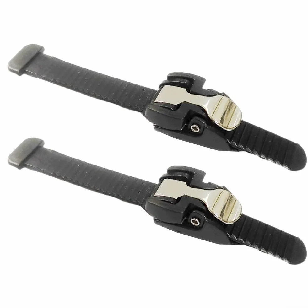 Hebillas de patinaje en línea, correas de metal ajustables 150 cm, piezas de patines PVC negro, 2 piezas