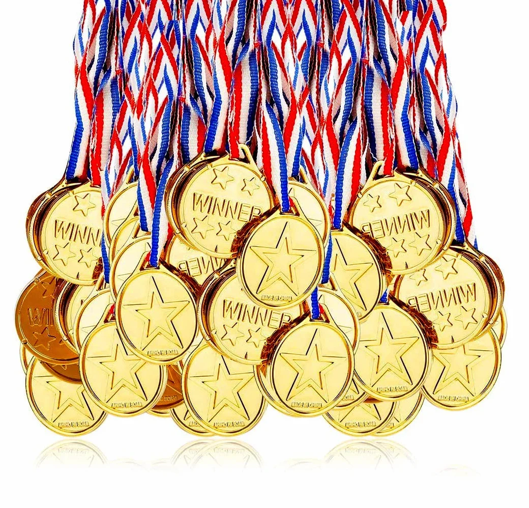 Medallas Deportes 24Pcs Premios Recompensa Niños Fiestas Tema Olímpico