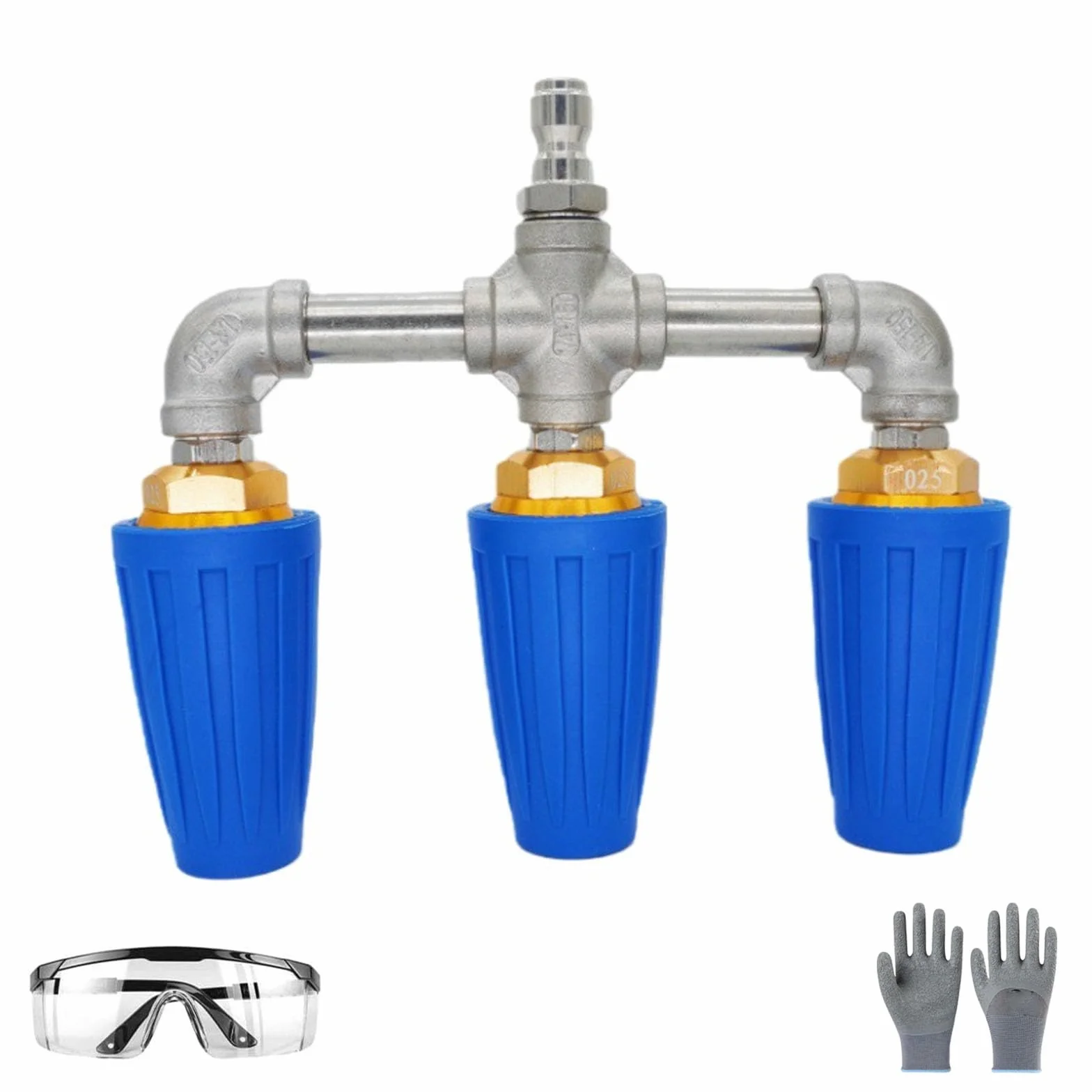 Lavadora a presión de triple boquilla, lavadora a presión de triple boquilla con conector rápido de 1/4 pulgadas, boquilla turbo de 360°, 4-6 GPM, 4000 psi máximo, limpieza de alta presión de patios