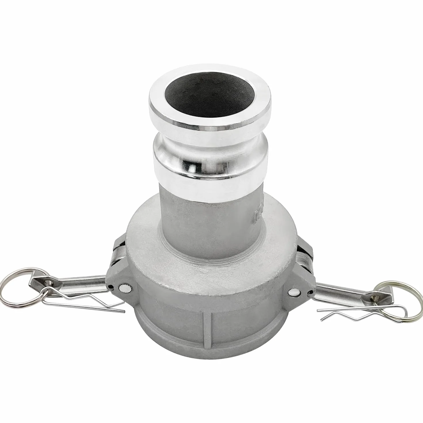 Accesorios Camlock tipo DA4020 4 pulgadas hembra Camlock × 2 pulgadas macho acoplamientos estándar Cam Lock accesorios material aluminio Cam Groove Fitting Dust Plug (4 pulgadas hembra a 2