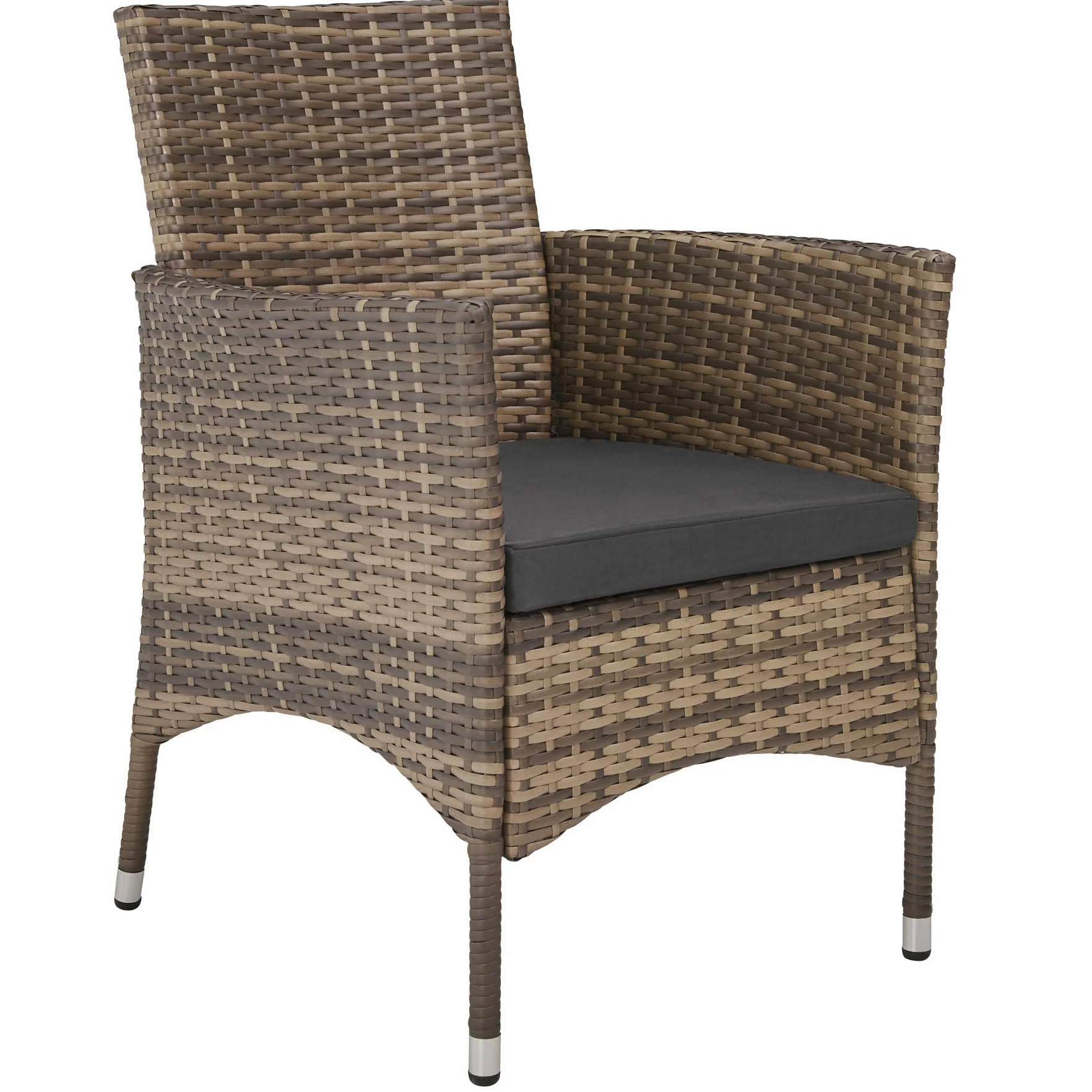tectake® Conjunto Jardín Exterior de Ratán y Acero con Cojines, Muebles Jardín Exterior Resistentes a Intemperie, para hasta 8 Personas, Fácil Limpieza - Natural/Gris