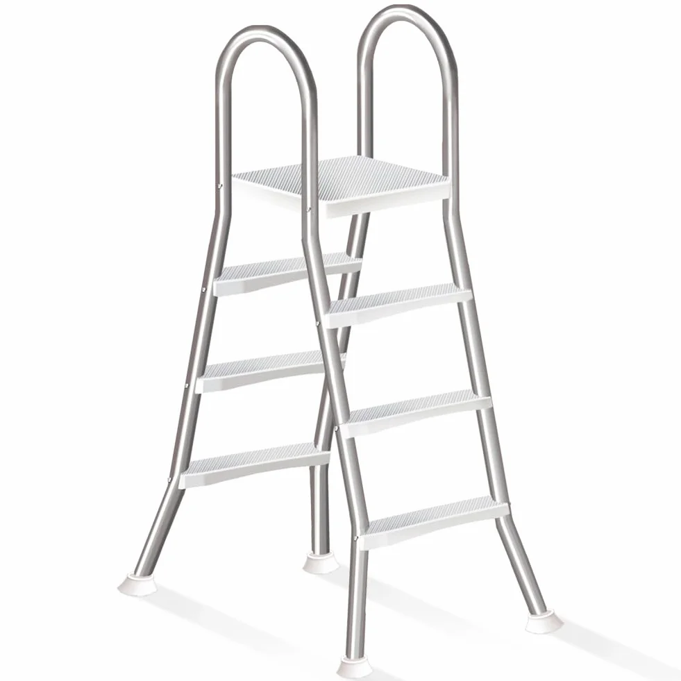 Escalera para piscina fuera de tierra de doble 4 peldaños acero capacidad 250 kg