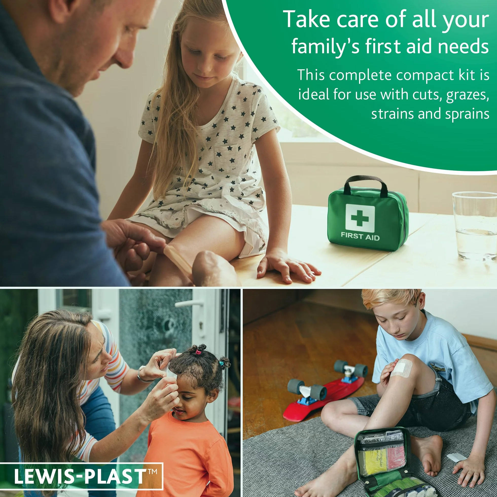 Kit completo de primeros auxilios 90 Piezas LEWIS-PLAST para exteriores