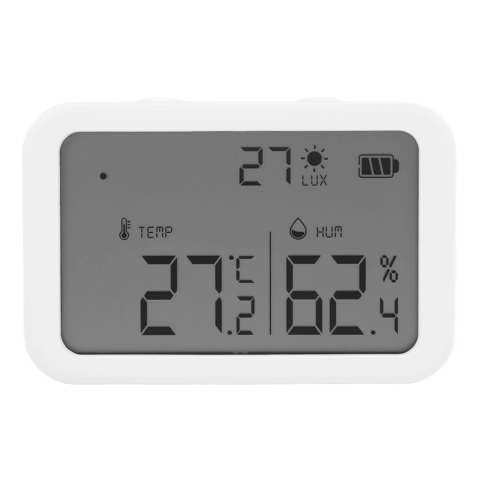 Sensor climático Inteligente, Sensor Inteligente con Pantalla LCD para Tuya Zigbee Temperatura Humedad Luz 3 en 1 Dispositivo de grabación