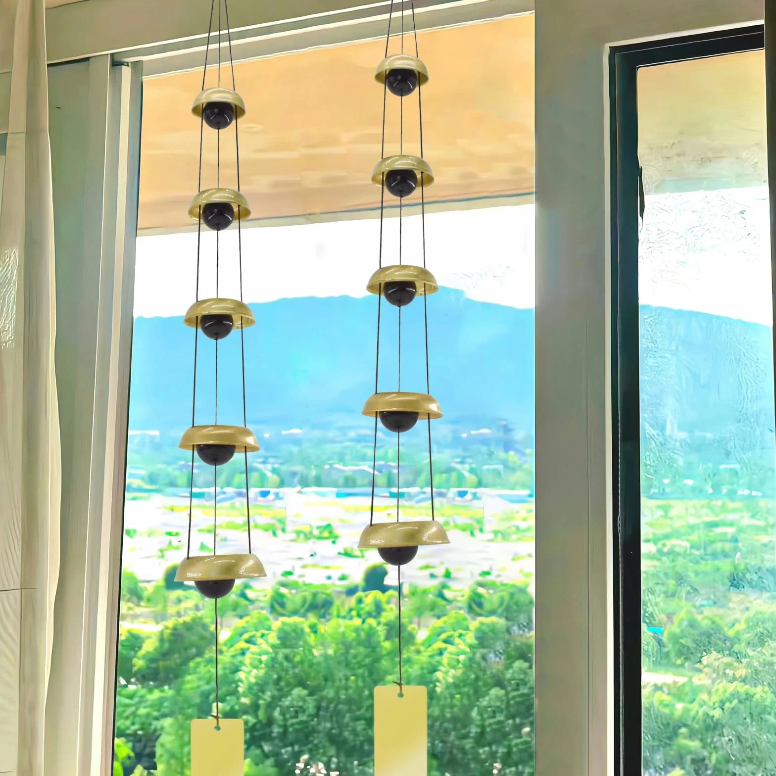 Campanas de viento de cobre para exteriores, 5 campanas Feng Shui, decoración de jardín y hogar