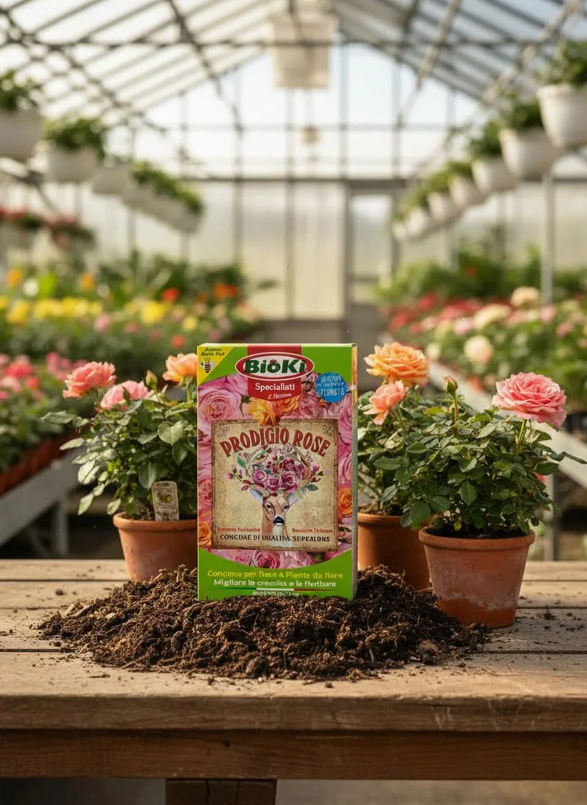 Bioki Prodigio Rose Abono mineral para rosas y plantas florales 900 g
