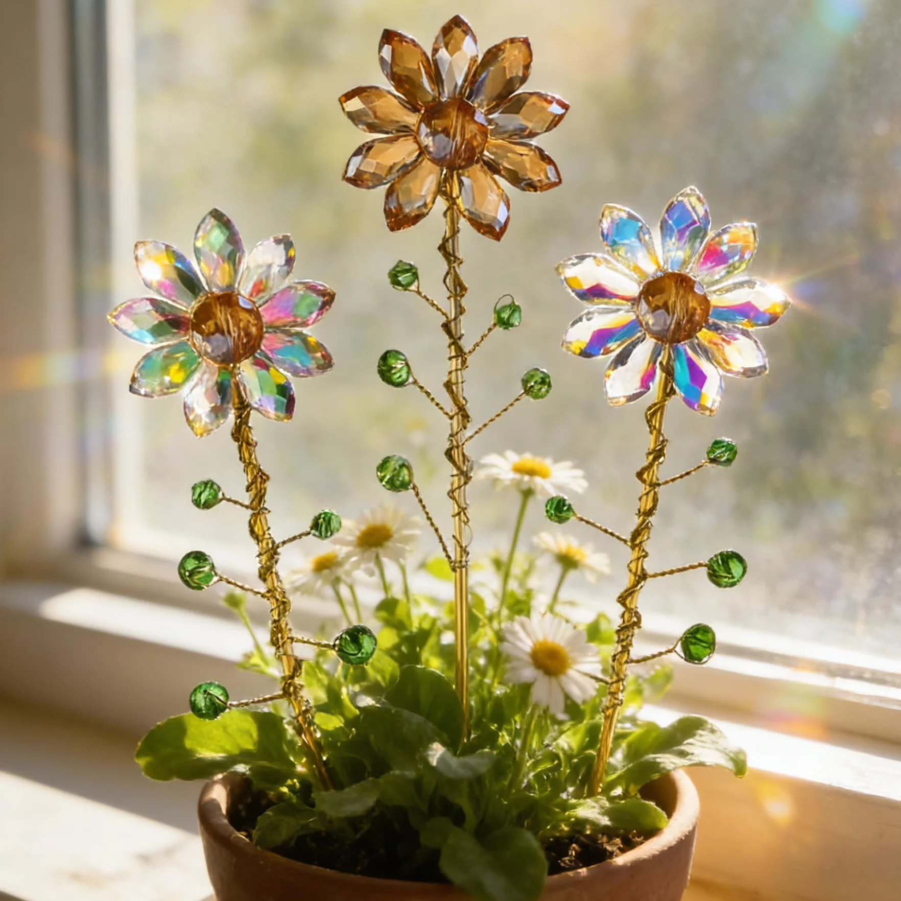 VEEKAY Atrapasoles de Cristal Colgante Suncatcher para Ventanas y Jardines