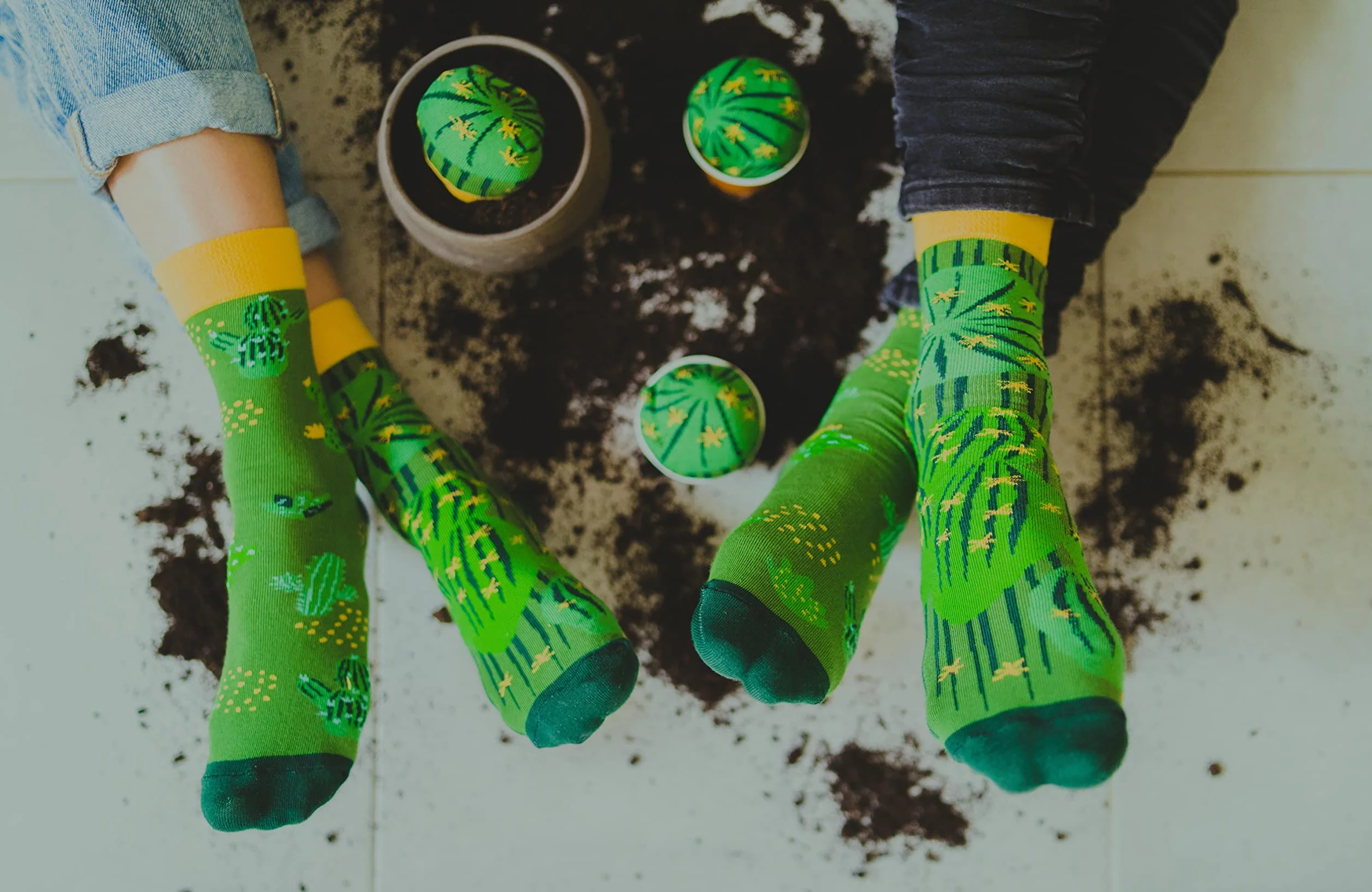 Calcetines Cactus Verdes para Mujer y Hombre Regalo Divertido Talla 36-40