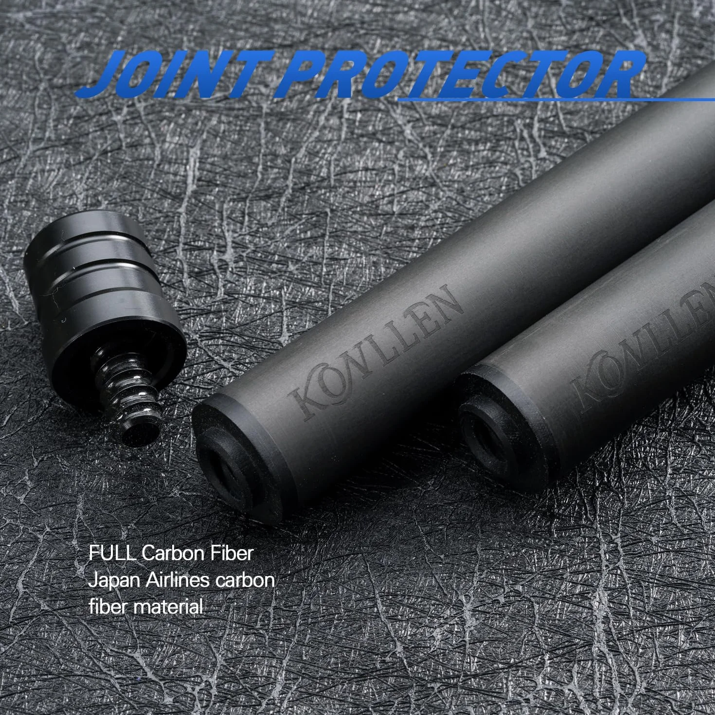 KONLLEN Taco de fibra de carbono de 12 mm Uni-Loc Radial 3/8 x 8 Articulación