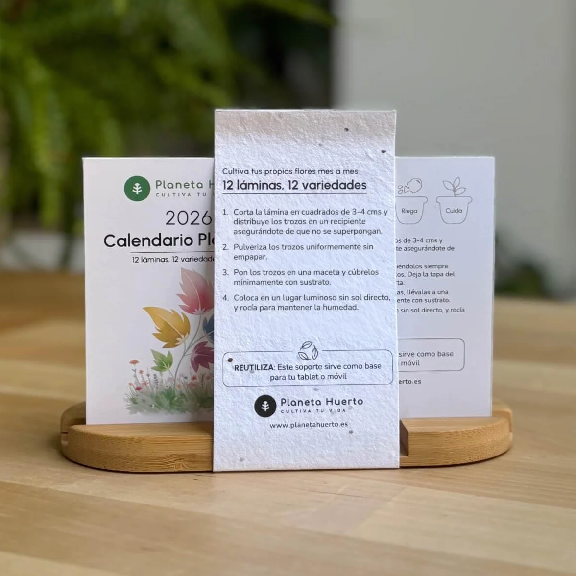 Planeta HUERTO Calendario Plantable 2025 Ecológico Sostenible Cultivar Flores Mes a Mes