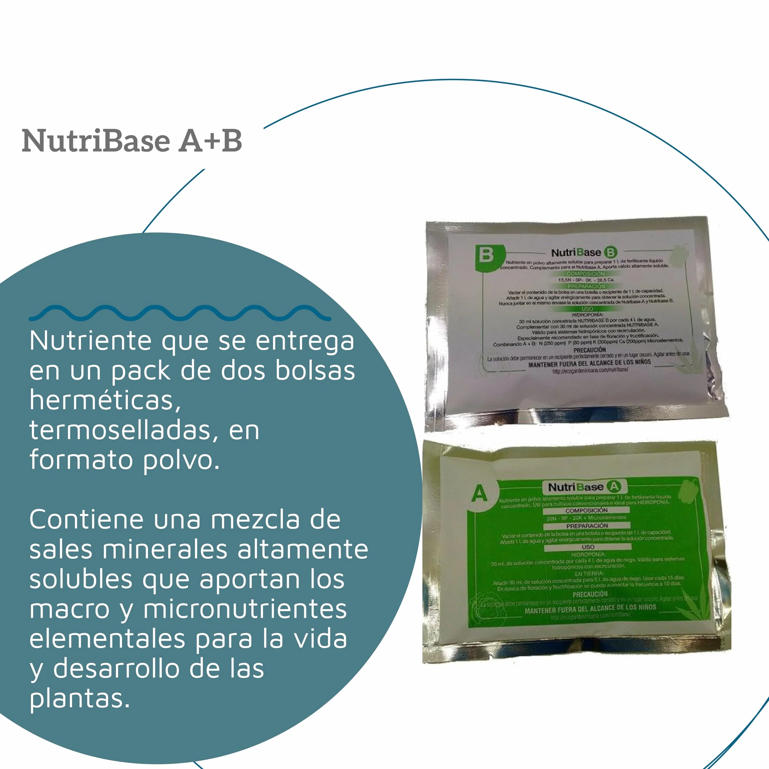 Irisana NutriBase A+B Fertilizante Hidropónico 1 l Calcio Extra Huerto Urbano