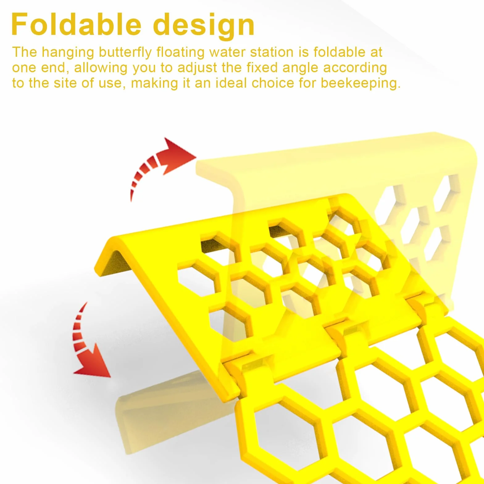 Escaleras Flotantes para Abejas 2 Piezas Plástico Forma Colmena Panal Plegable Amarillo Blanco