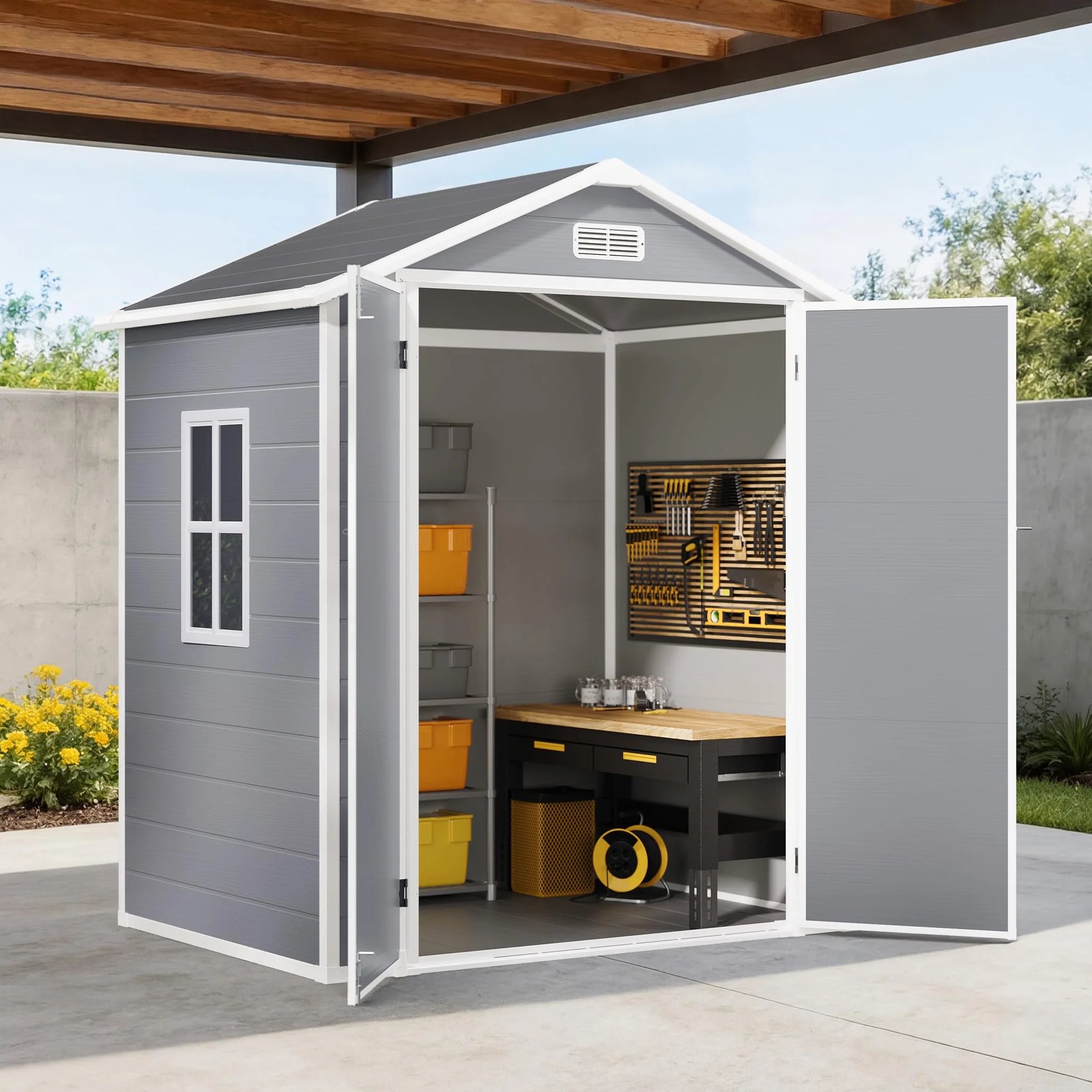 Xbro Caseta Jardín Exterior Resina 173x125x210cm Gris