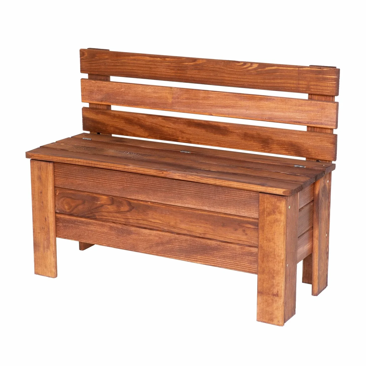 Arcón de Jardín 111 L Madera Maciza de Pino 71x54x29 cm Marrón Caja de Almacenaje