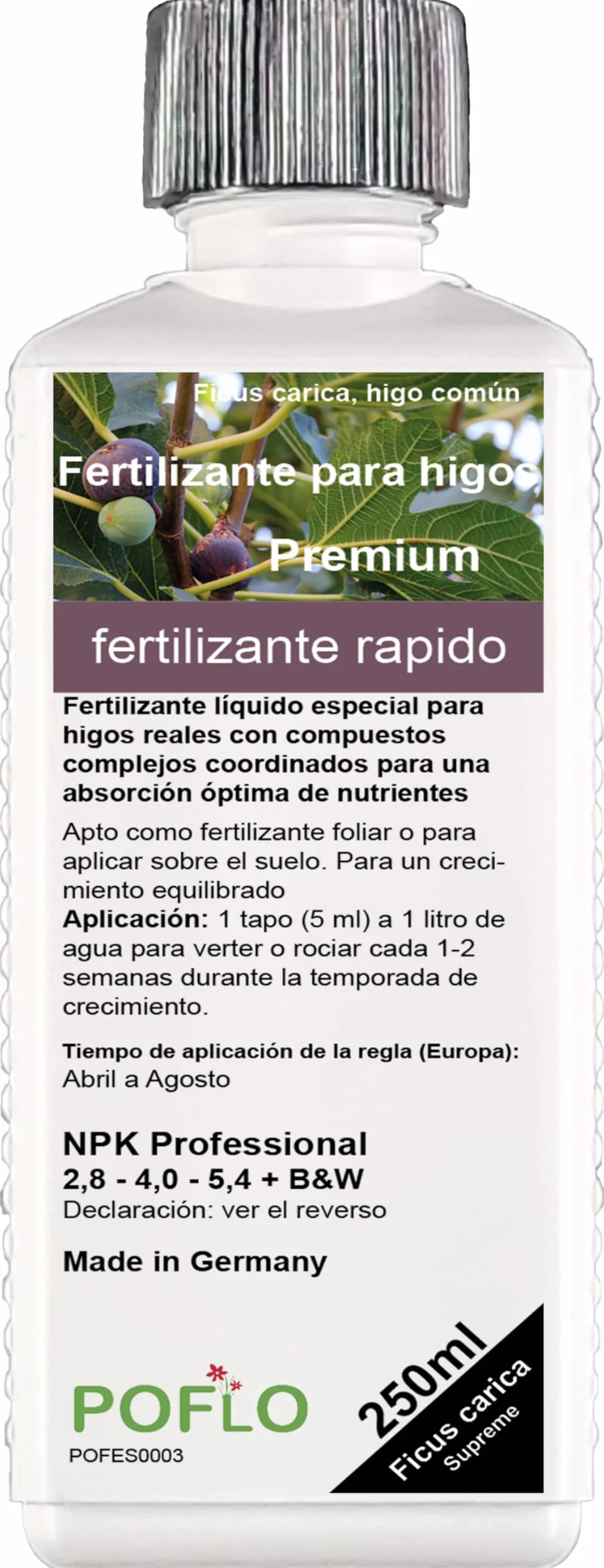 Fertilizante HIGH-TECH para higos Ficus carica NPK, 250ml