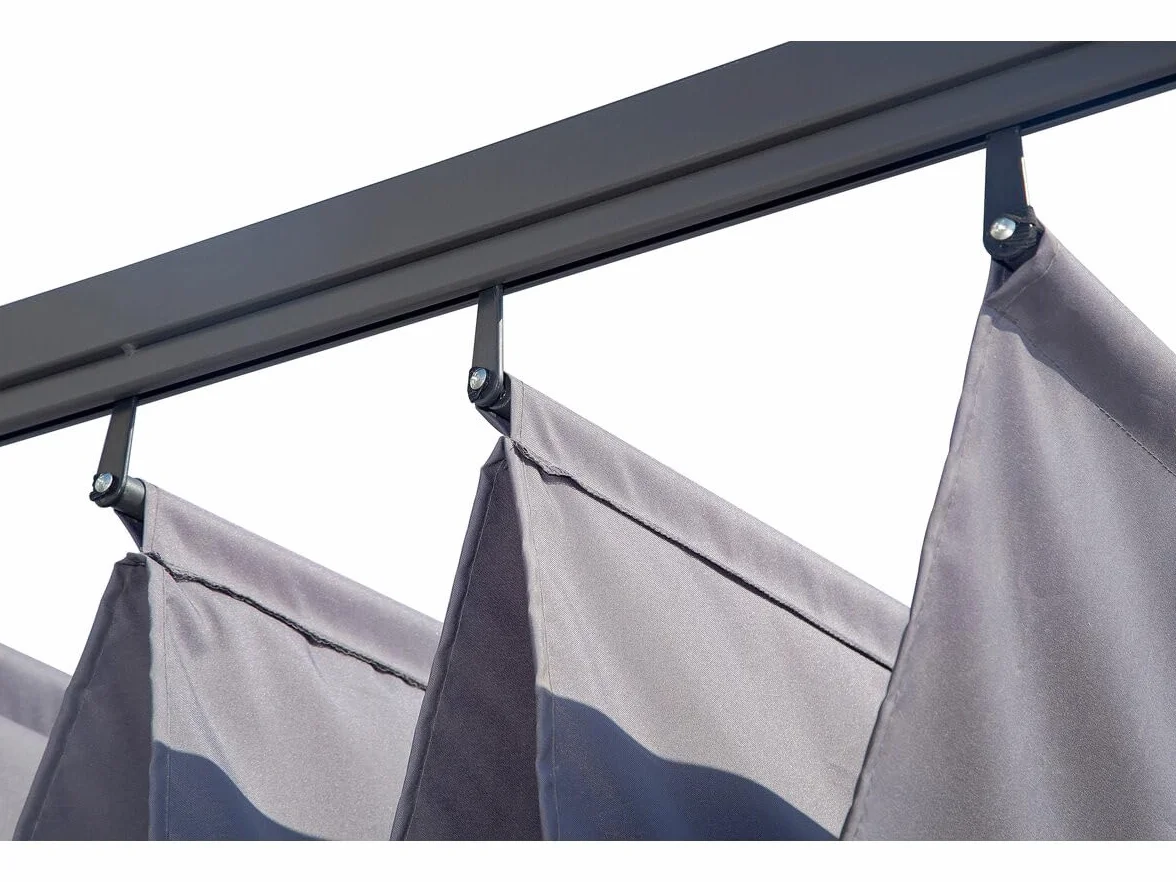 Habitat et Jardin Pergola adosada con Techo retráctil 3 x 3 m Gris Antracita