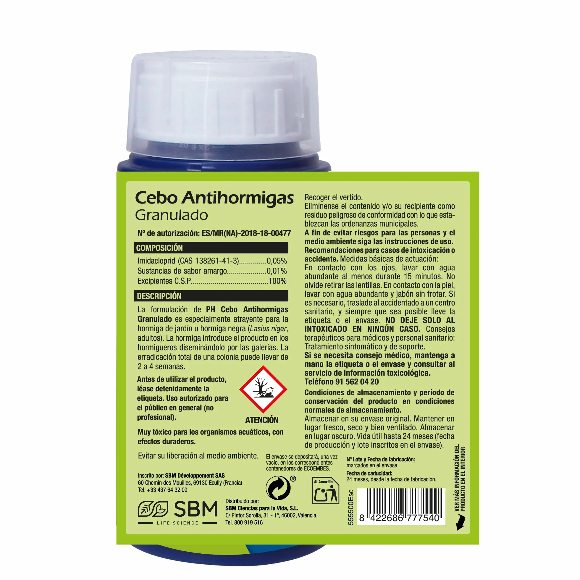 PROTECT HOME Cebo Antihormigas granulado, Elimina Hormigas Exteriores