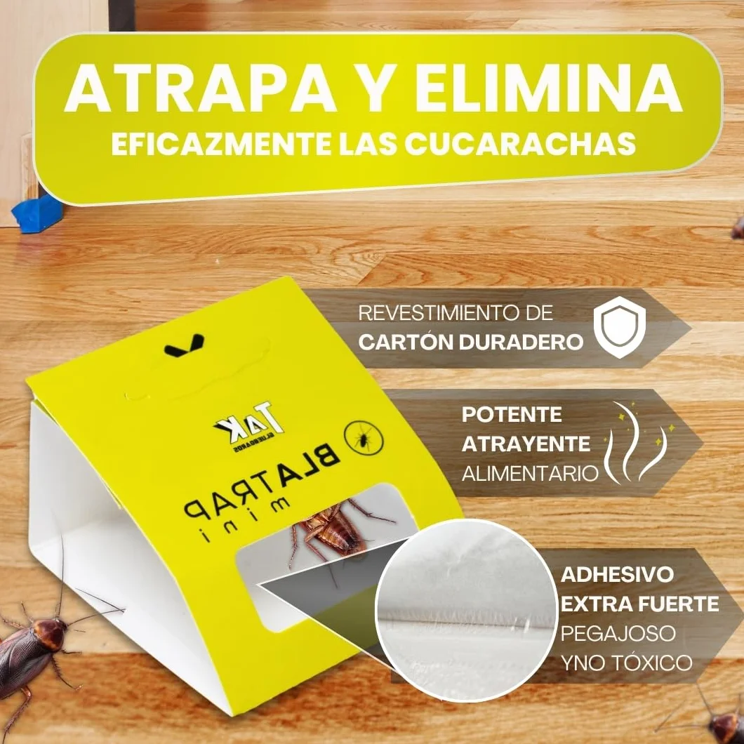 Trampas para Cucarachas Adhesivas Extra-Fuertes Profesional 15 PCS Sin Veneno Fabricadas en Europa