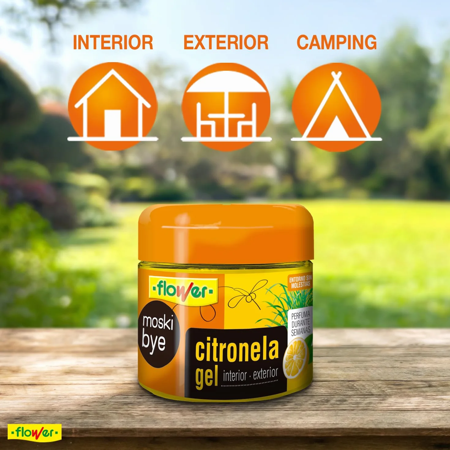 Citronela Gel 125 g Barrera Aromática Uso Interior Exterior Camping Terrazas Liberación Lenta