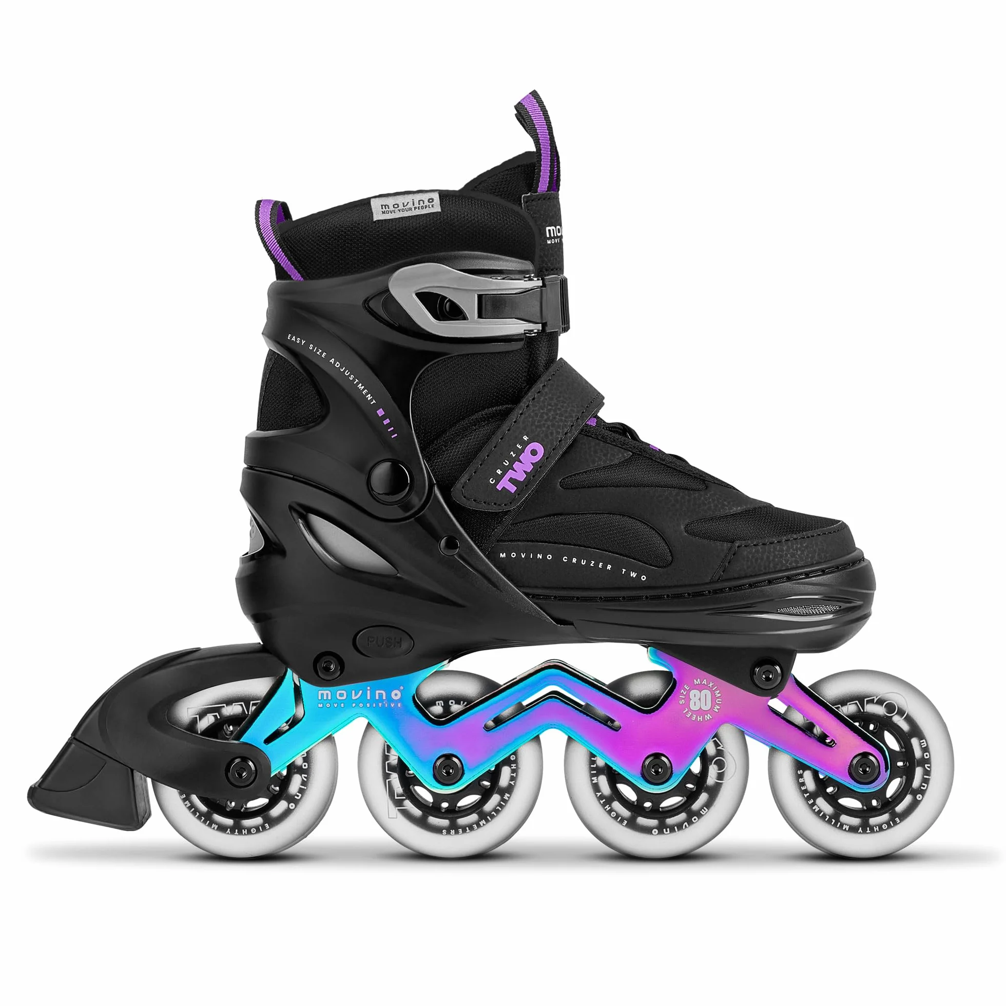 Movino Patines en Línea Cruzer B2 ABEC-9 Ruedas Grandes Cierre Tres Etapas Hebilla Cordones Correa