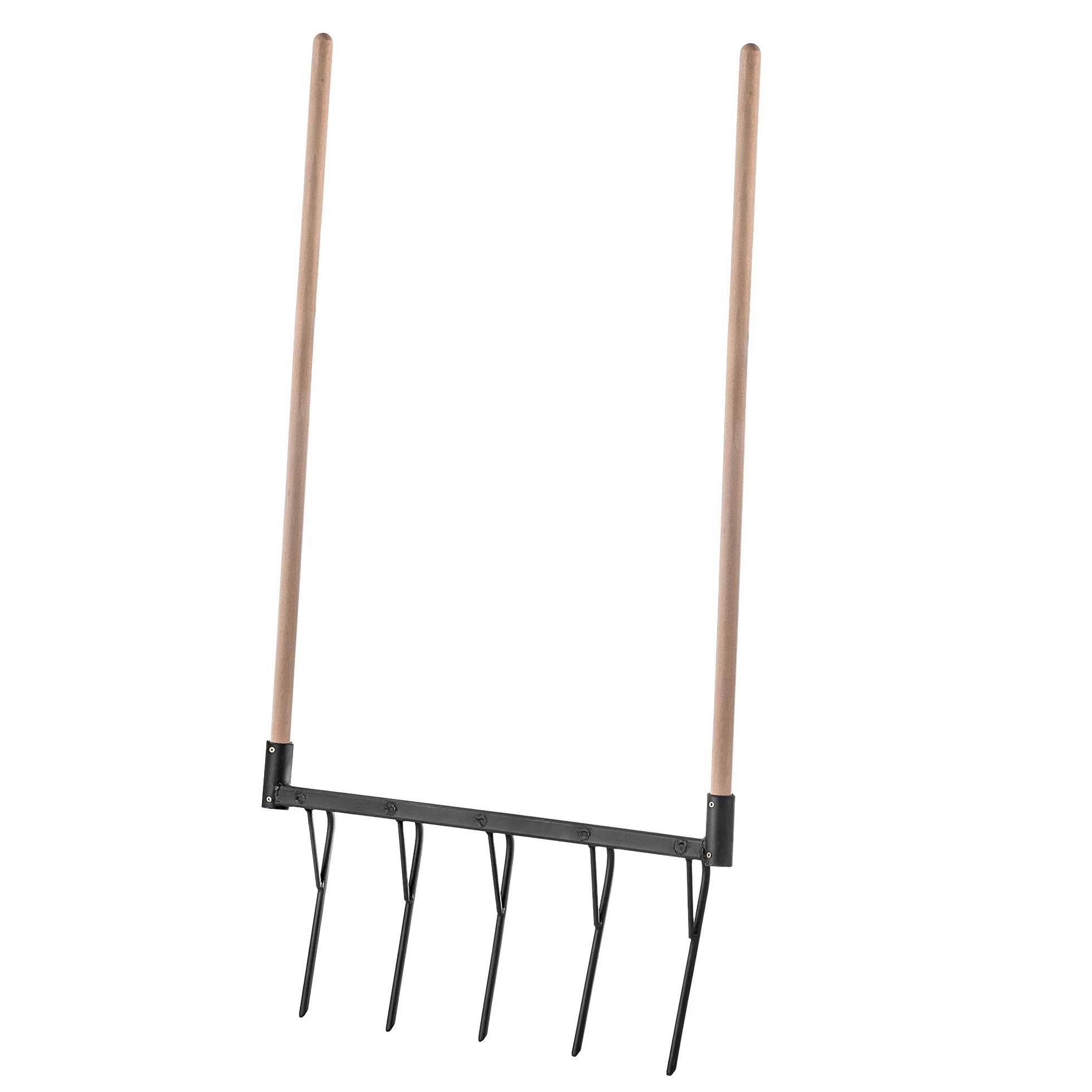 KADAX Horquilla de excavación 5 puntas mango madera, cultivador manual robusto para jardinería